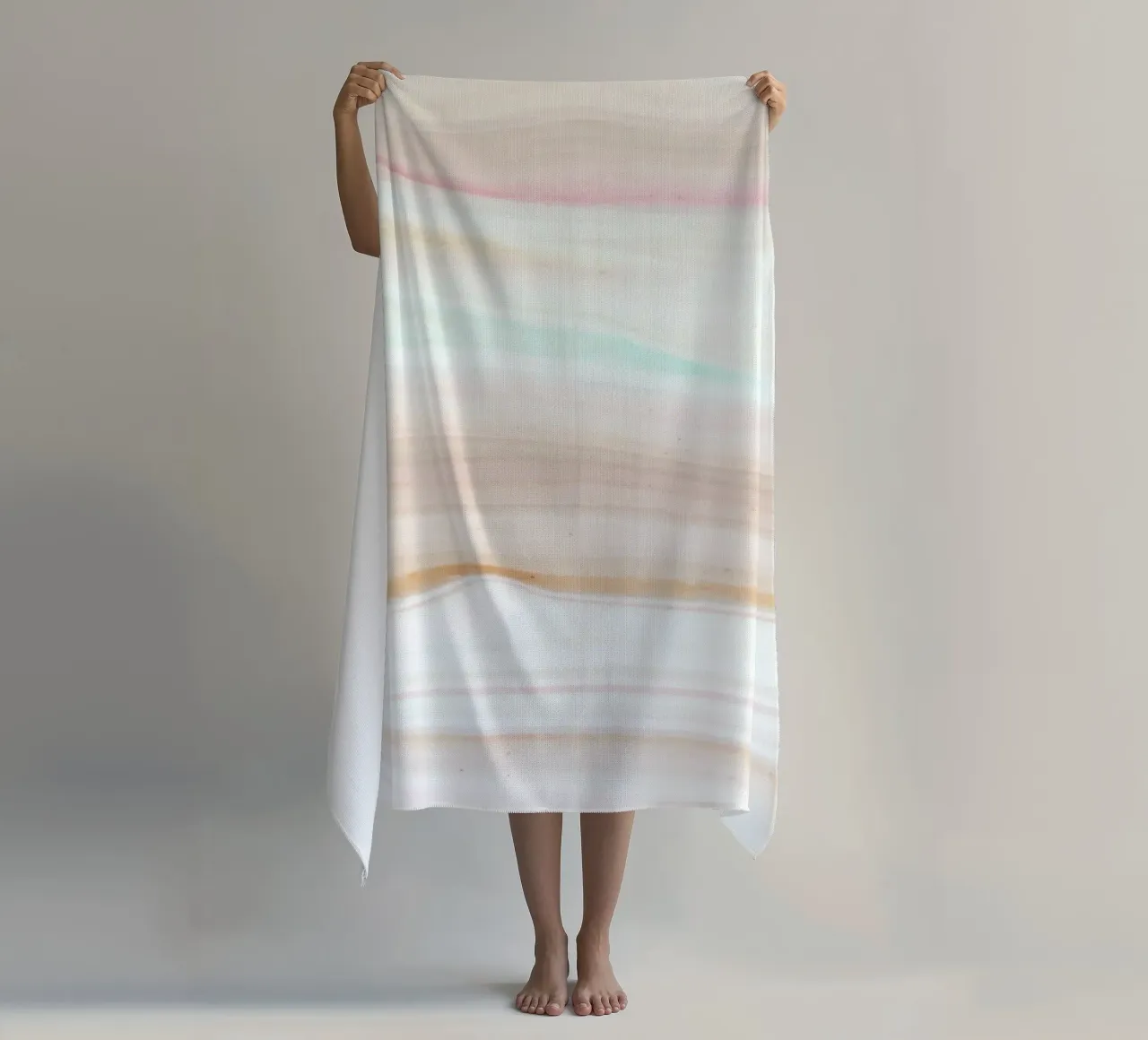 Soft Pastel Agate Swirl - Abstract Fluid Art Print beach towel by NorwesClub