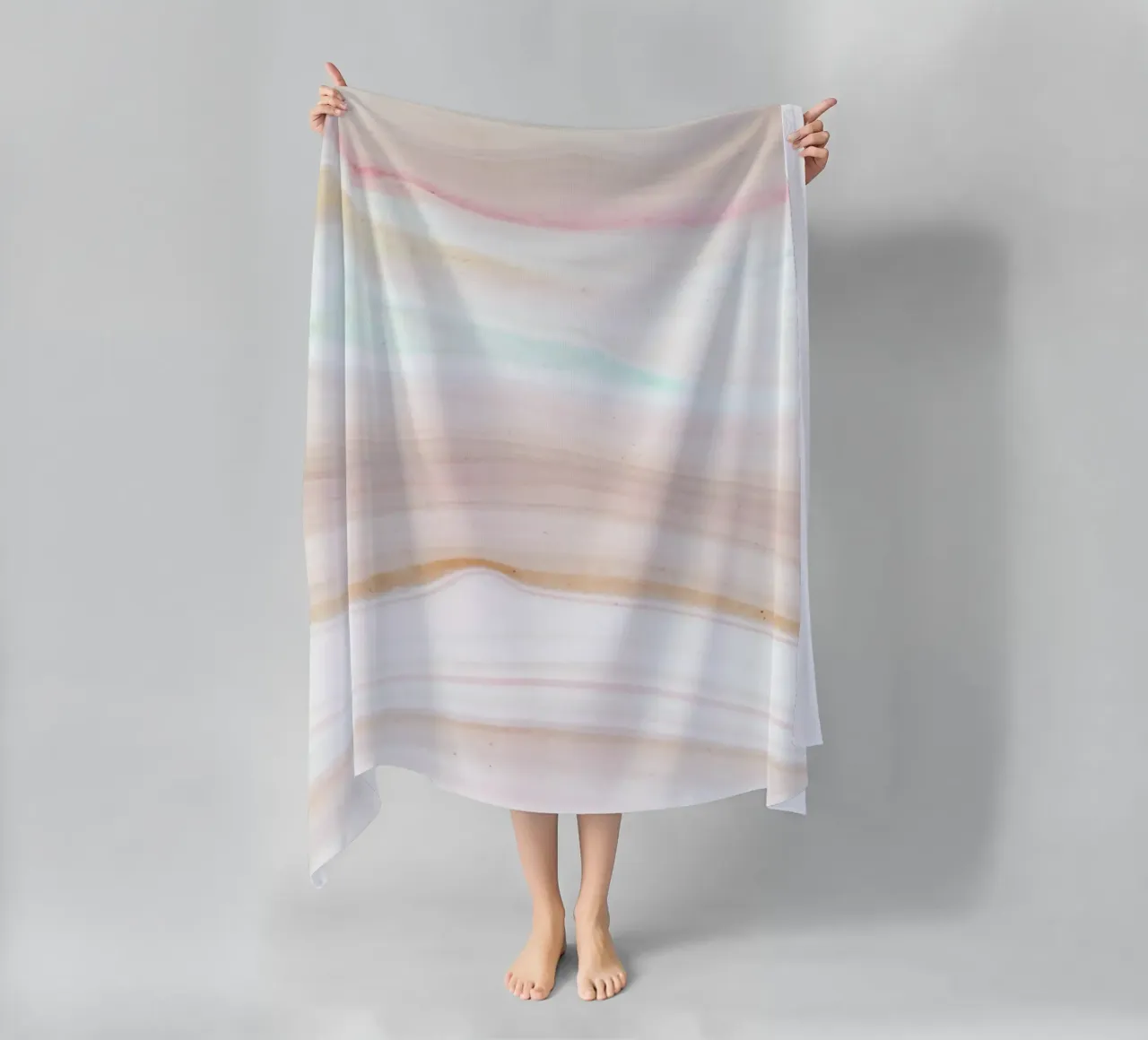 Soft Pastel Agate Swirl - Abstract Fluid Art Print beach towel by NorwesClub