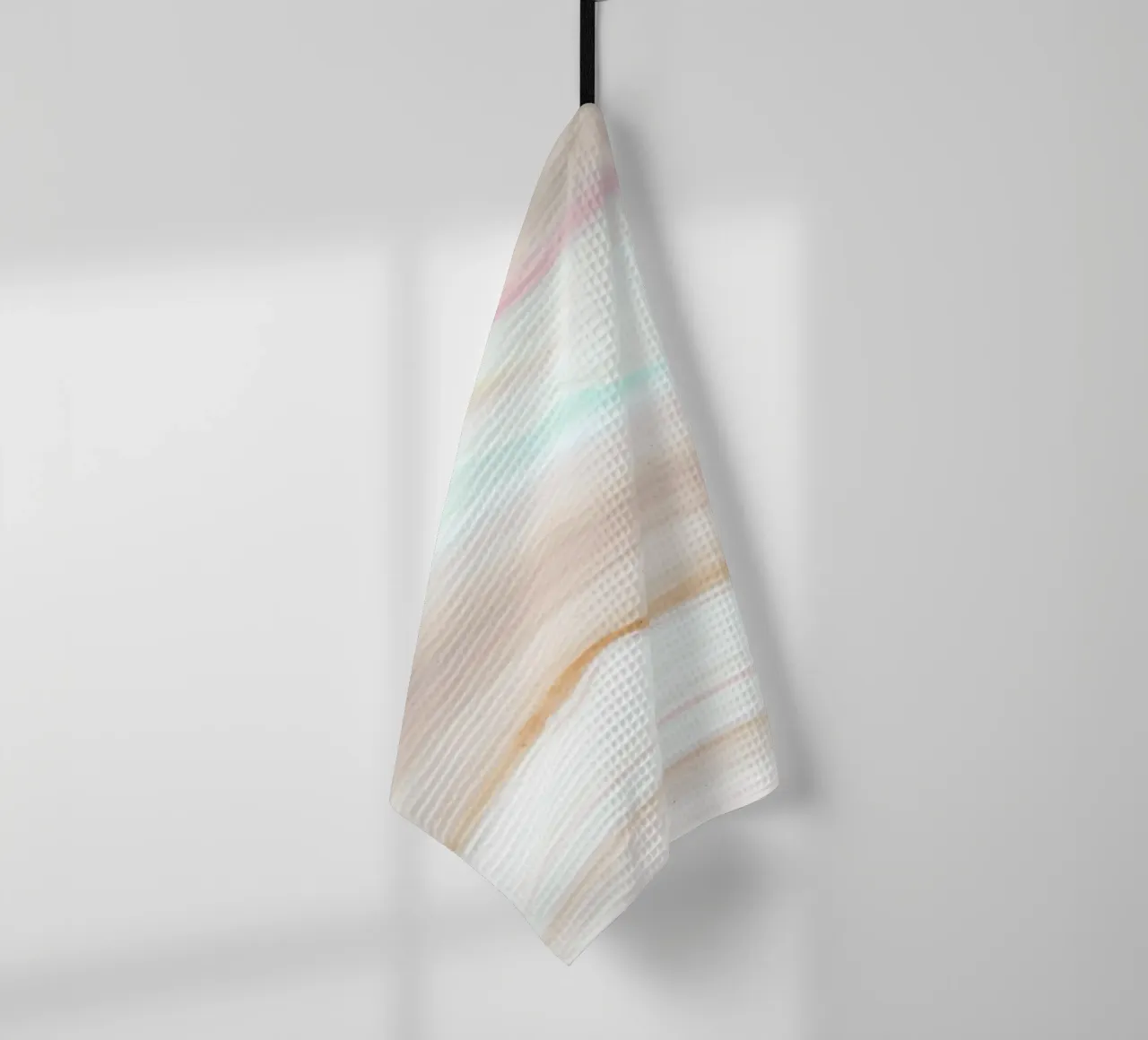 Soft Pastel Agate Swirl - Abstract Fluid Art Print torchon de NorwesClub