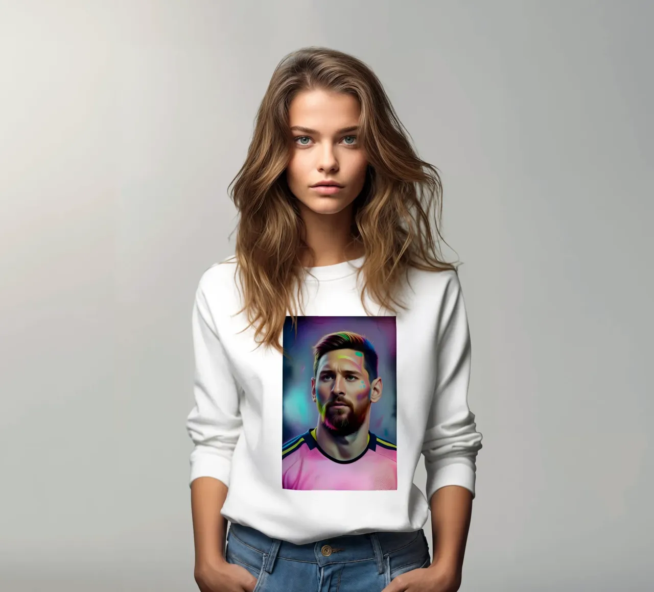 Messi ritratto rosa felpa da BONANZA