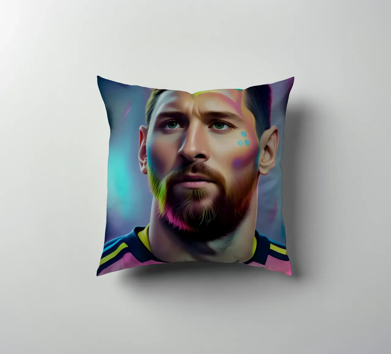 Messi ritratto rosa cuscino da BONANZA