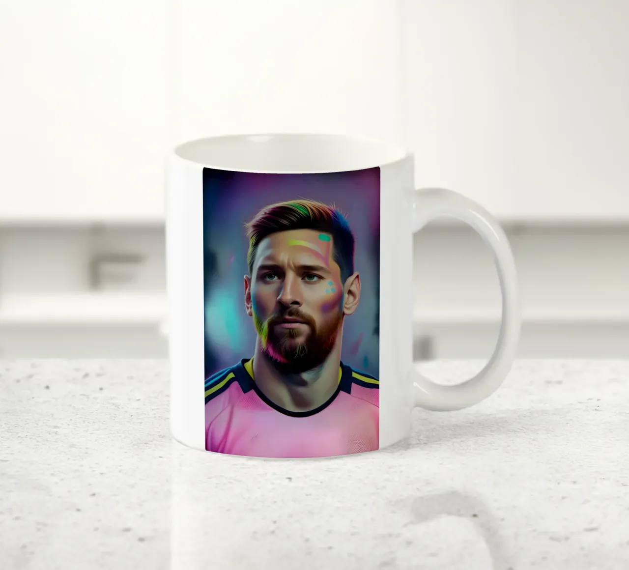 Messi ritratto rosa tazza in ceramica da BONANZA
