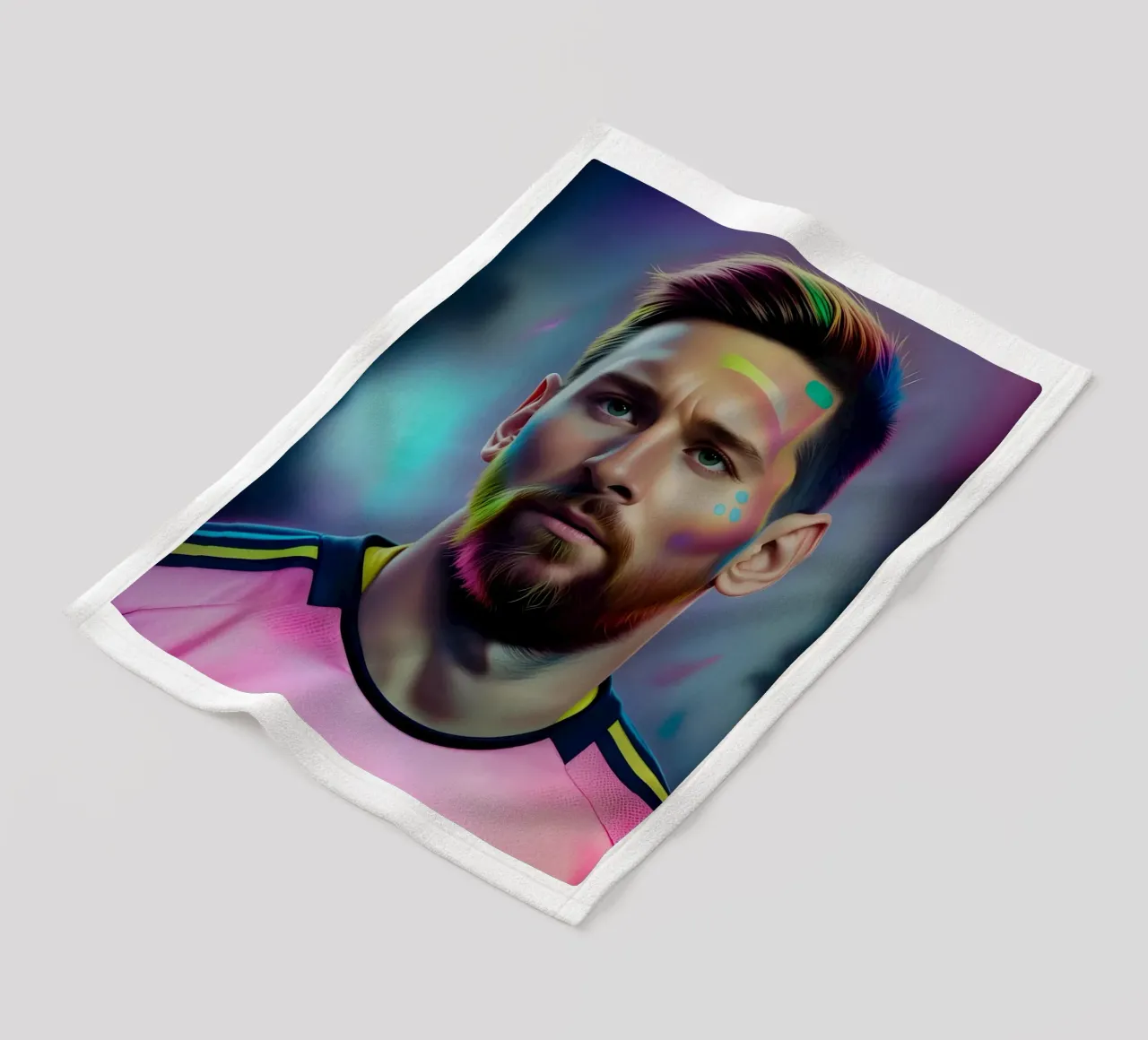 Messi ritratto rosa coperta in pile da BONANZA