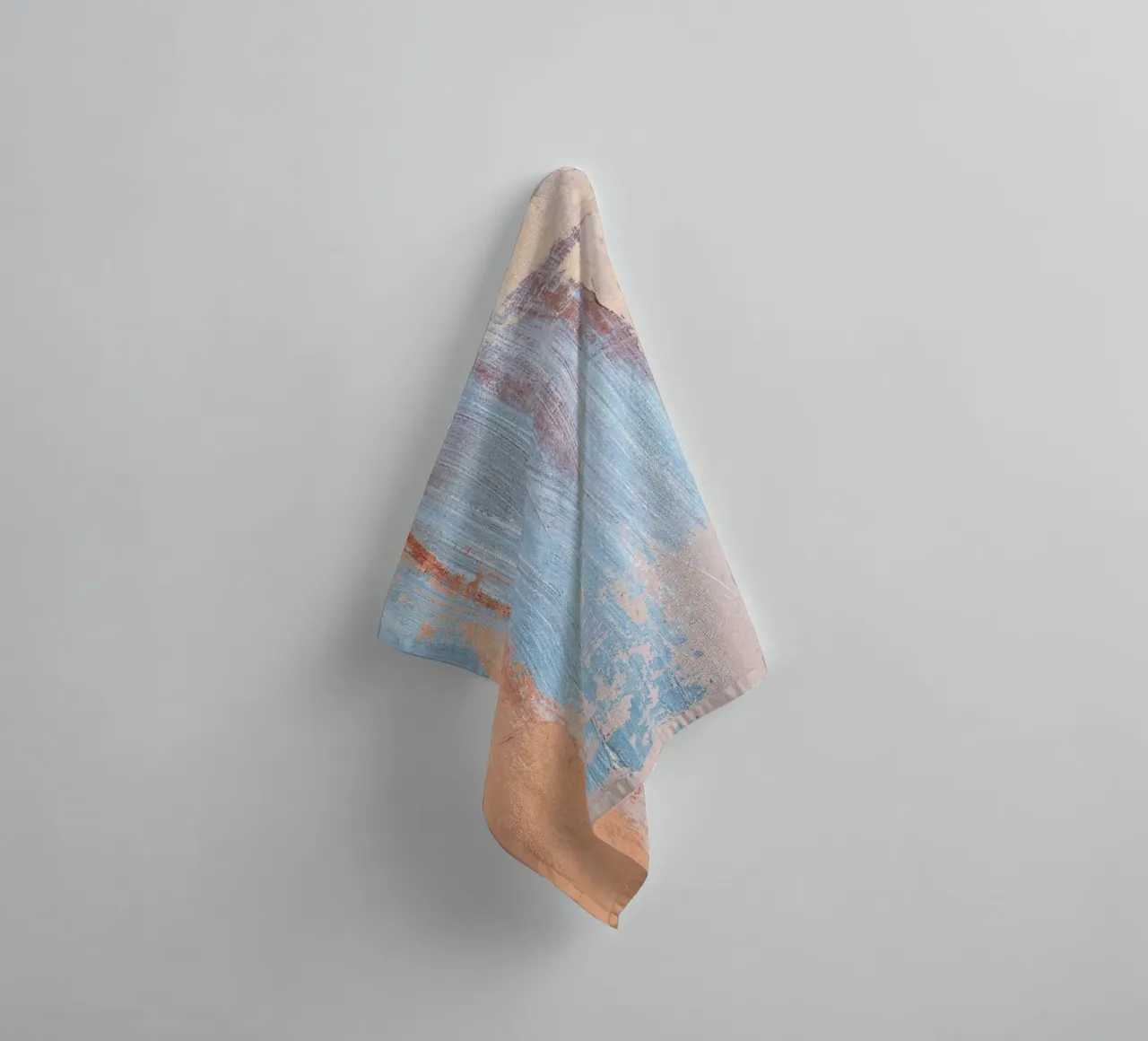 Distressed Peach & Blue Abstract - Textured Modern Art towel by NorwesClub