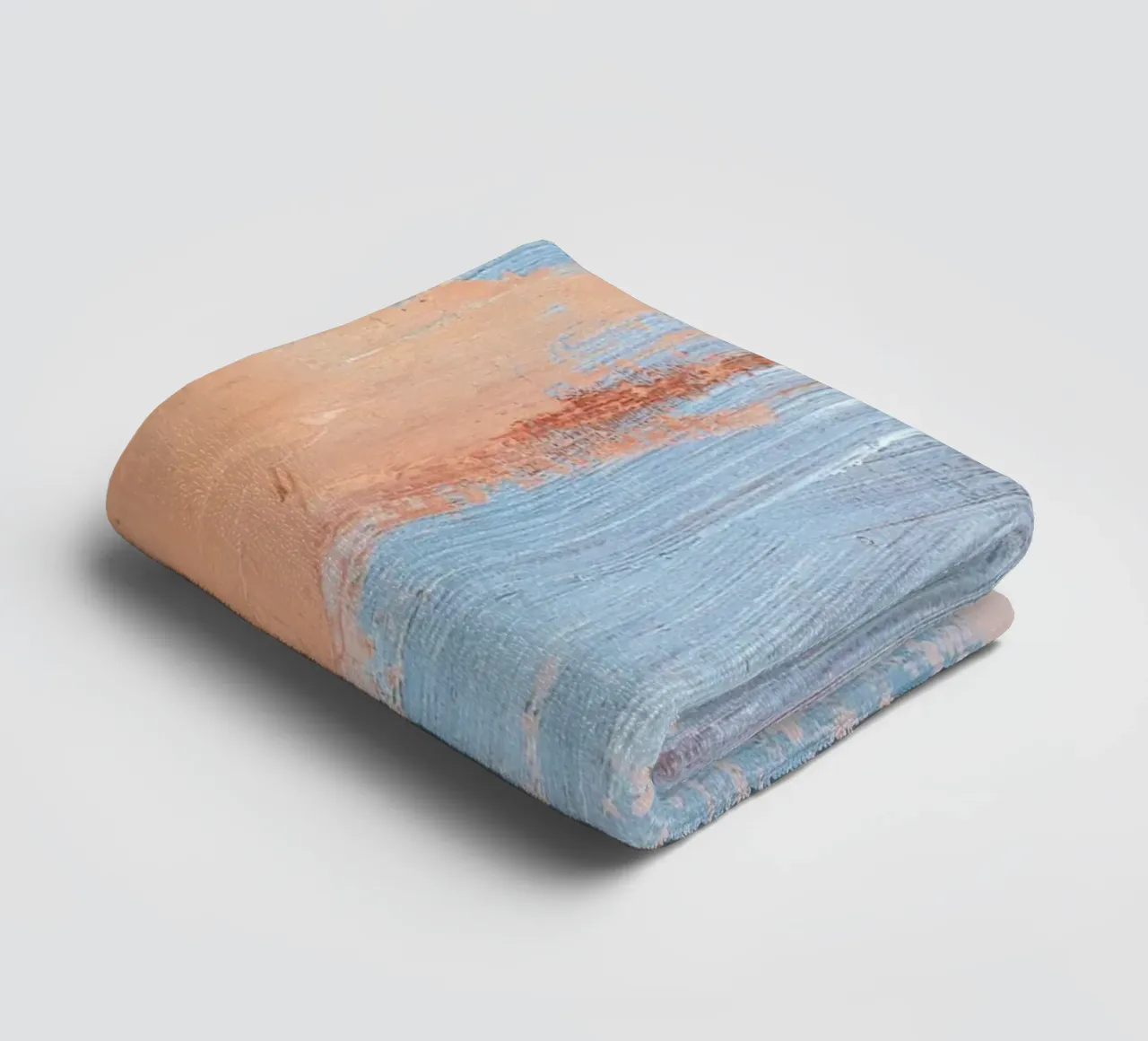 Distressed Peach & Blue Abstract - Textured Modern Art towel by NorwesClub