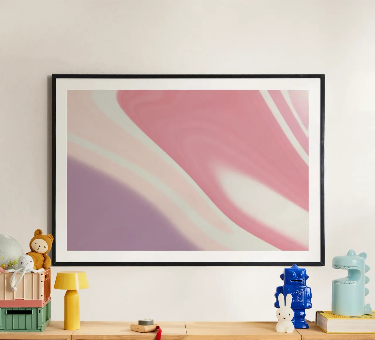 Soft Pink Lavender Swirl - Abstract Fluid Art Print poster by NorwesClub
