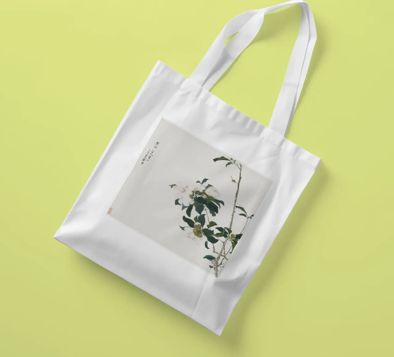 Qi Baishi White Camellias & Insects - Chinese Ink Wash Art tote bag by NorwesClub