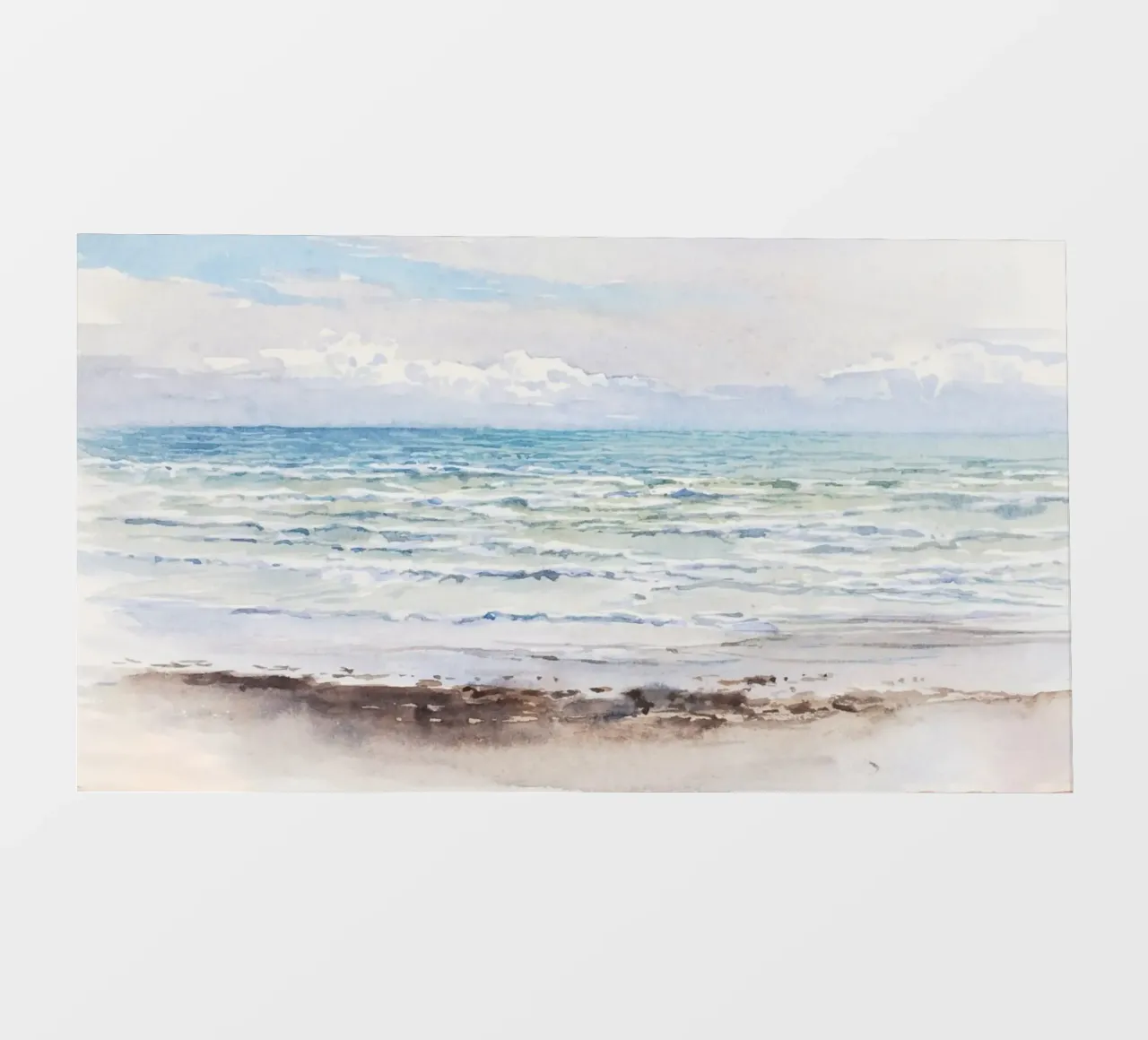 Serene Ocean Waves - Impressionist Watercolor Seascape photo wallpaper by NorwesClub