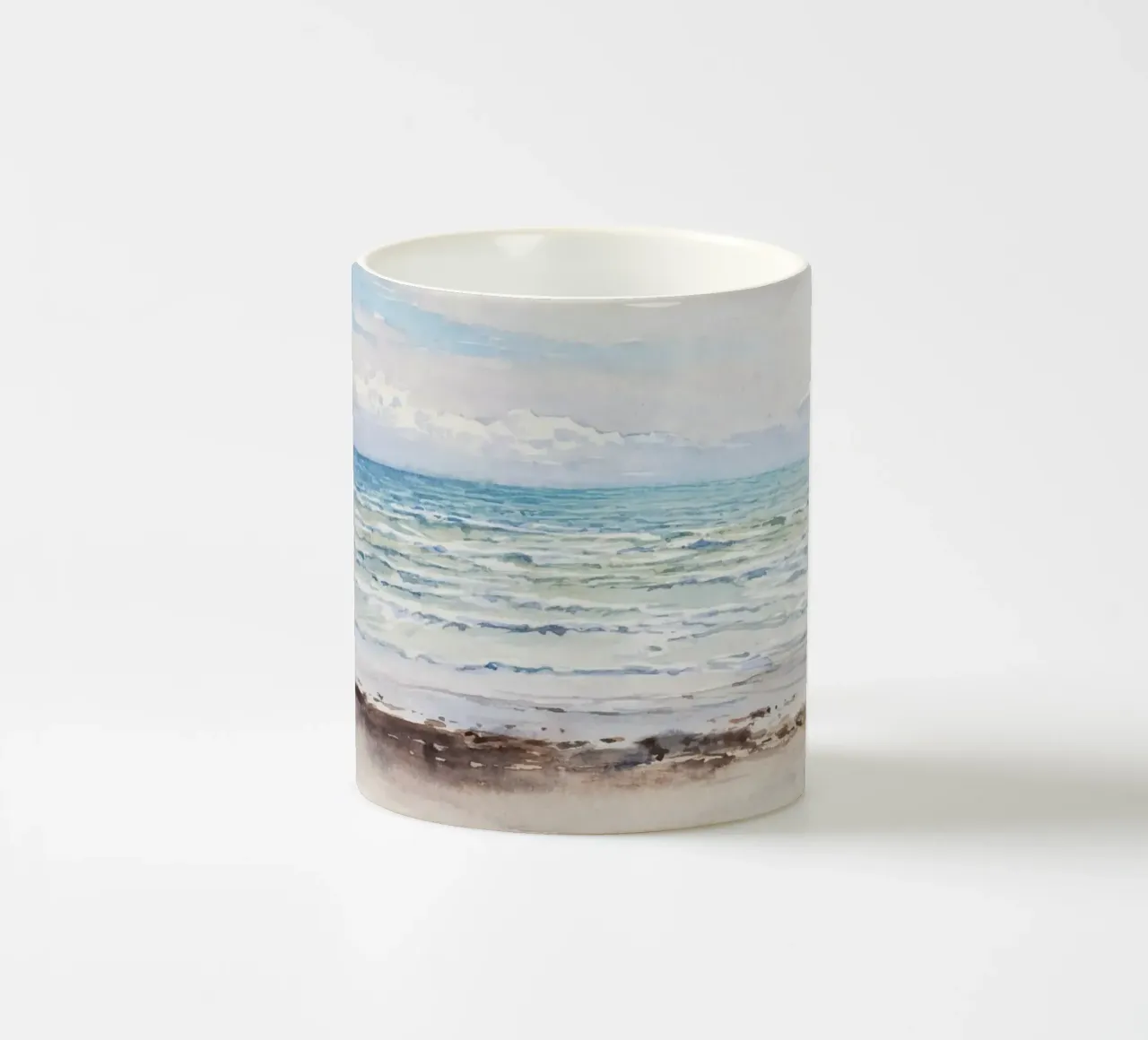 Serene oceaangolven - Impressionistisch aquarel zeegezicht keramische mok van NorwesClub