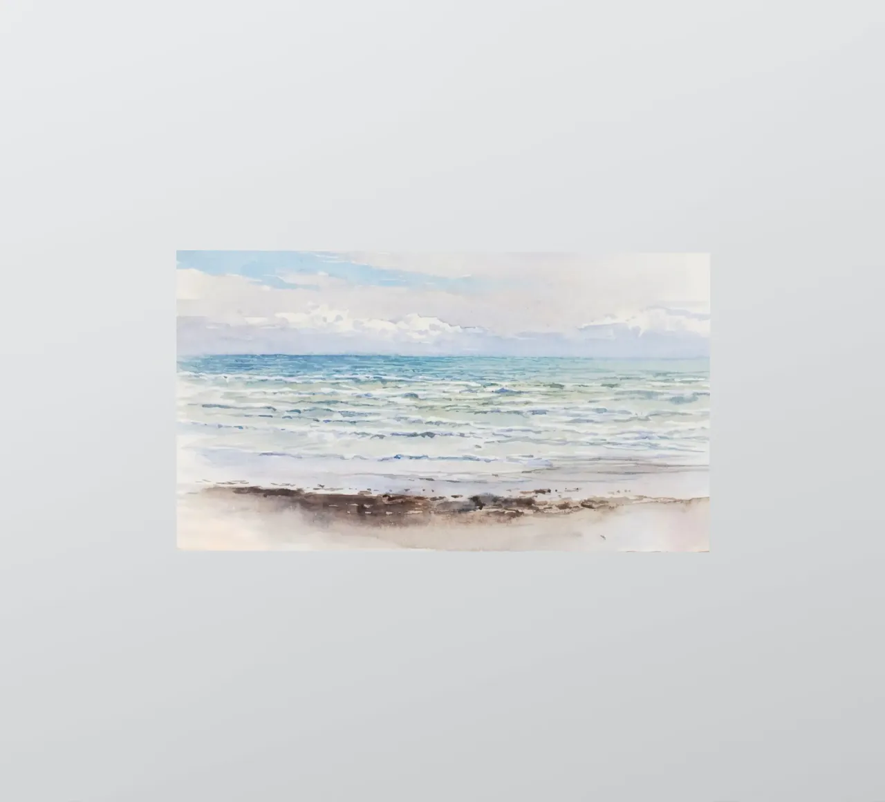 Serene Ocean Waves - Impressionist Aquarell Seestück Sticker von NorwesClub