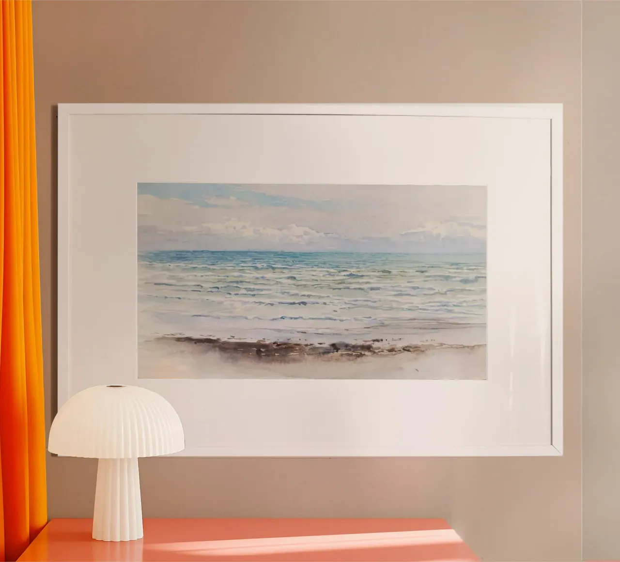 Serene Ocean Waves - Impressionist Aquarell Seestück Hahnemühle von NorwesClub