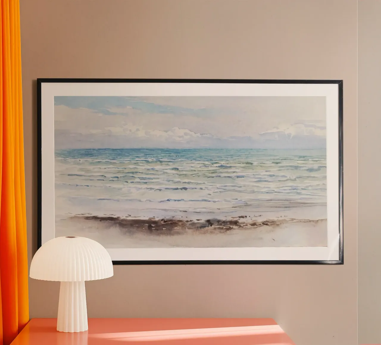 Serene Ocean Waves - Impressionist Aquarell Seestück Hahnemühle von NorwesClub