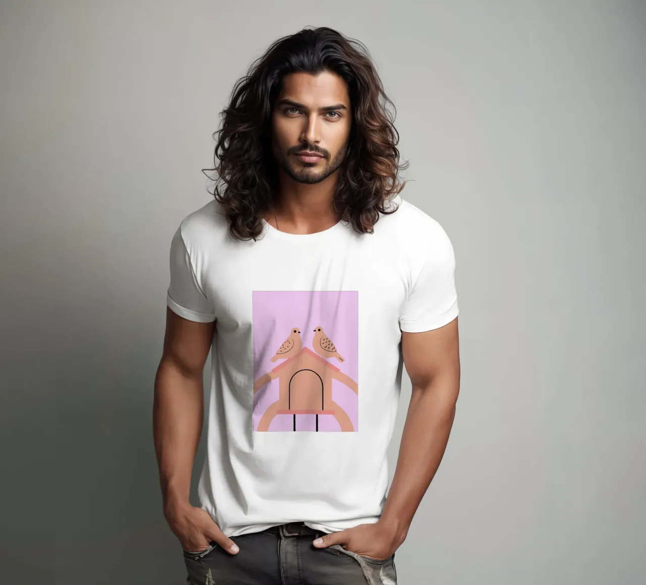 Due piccioni t-shirt da TRENDY POSTER SHOP