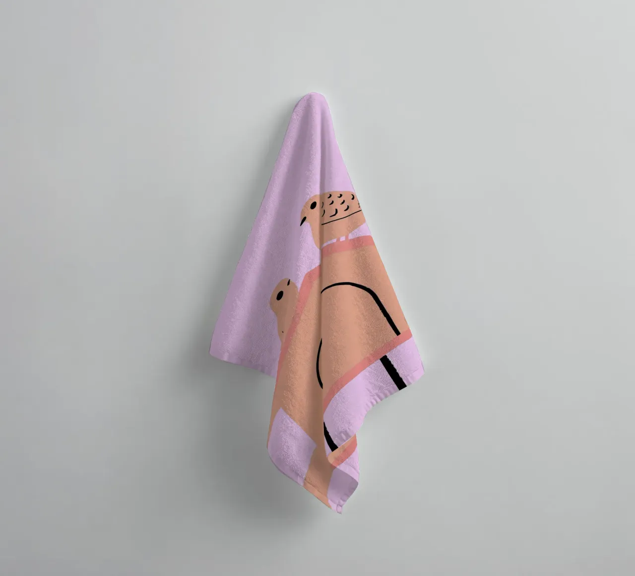 Due piccioni asciugamano da bagno da TRENDY POSTER SHOP