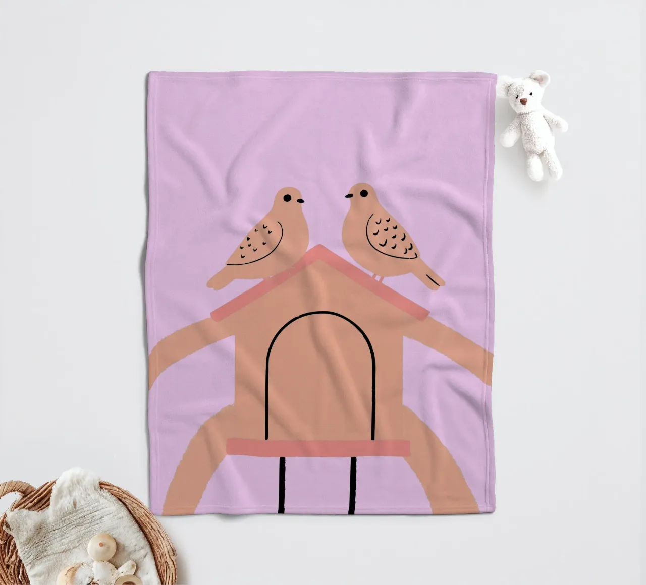 Deux pigeons plaid polaire de TRENDY POSTER SHOP