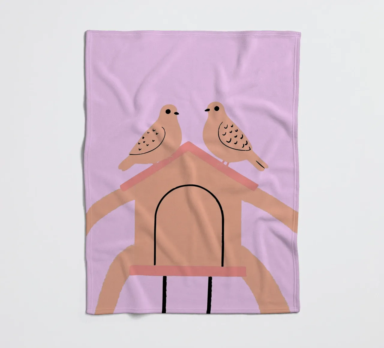 Deux pigeons plaid polaire de TRENDY POSTER SHOP