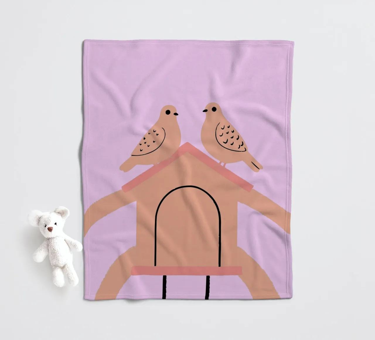 Deux pigeons plaid polaire de TRENDY POSTER SHOP