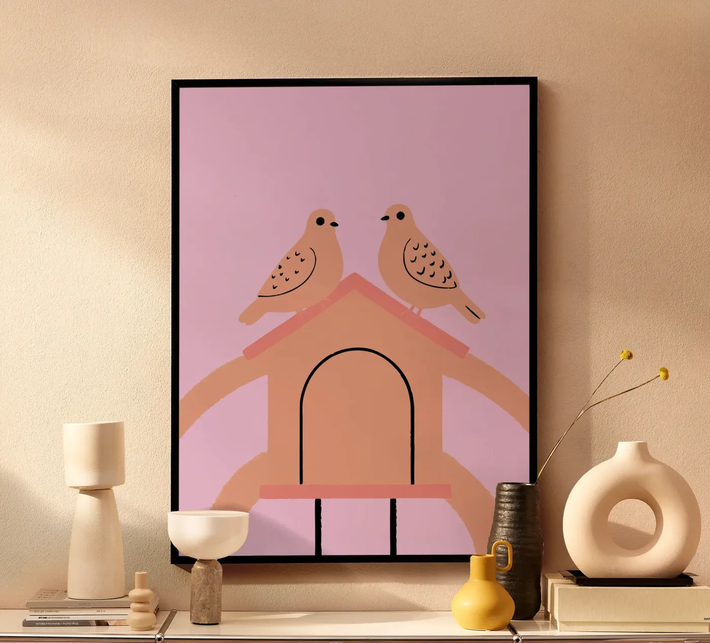 Two Pigeons poster by TRENDY POSTER SHOP