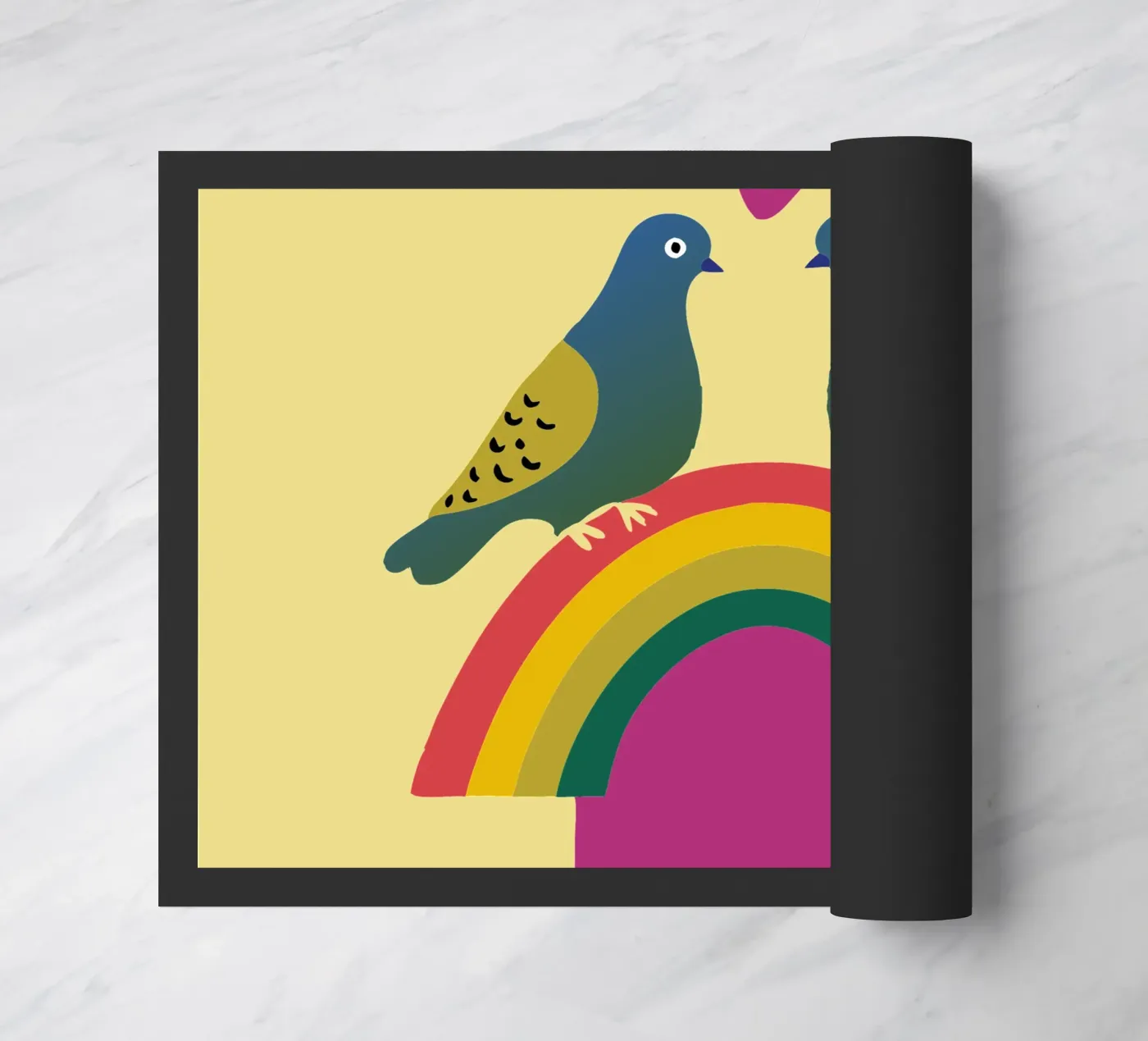 Two Pigeons Fußmatte von TRENDY POSTER SHOP