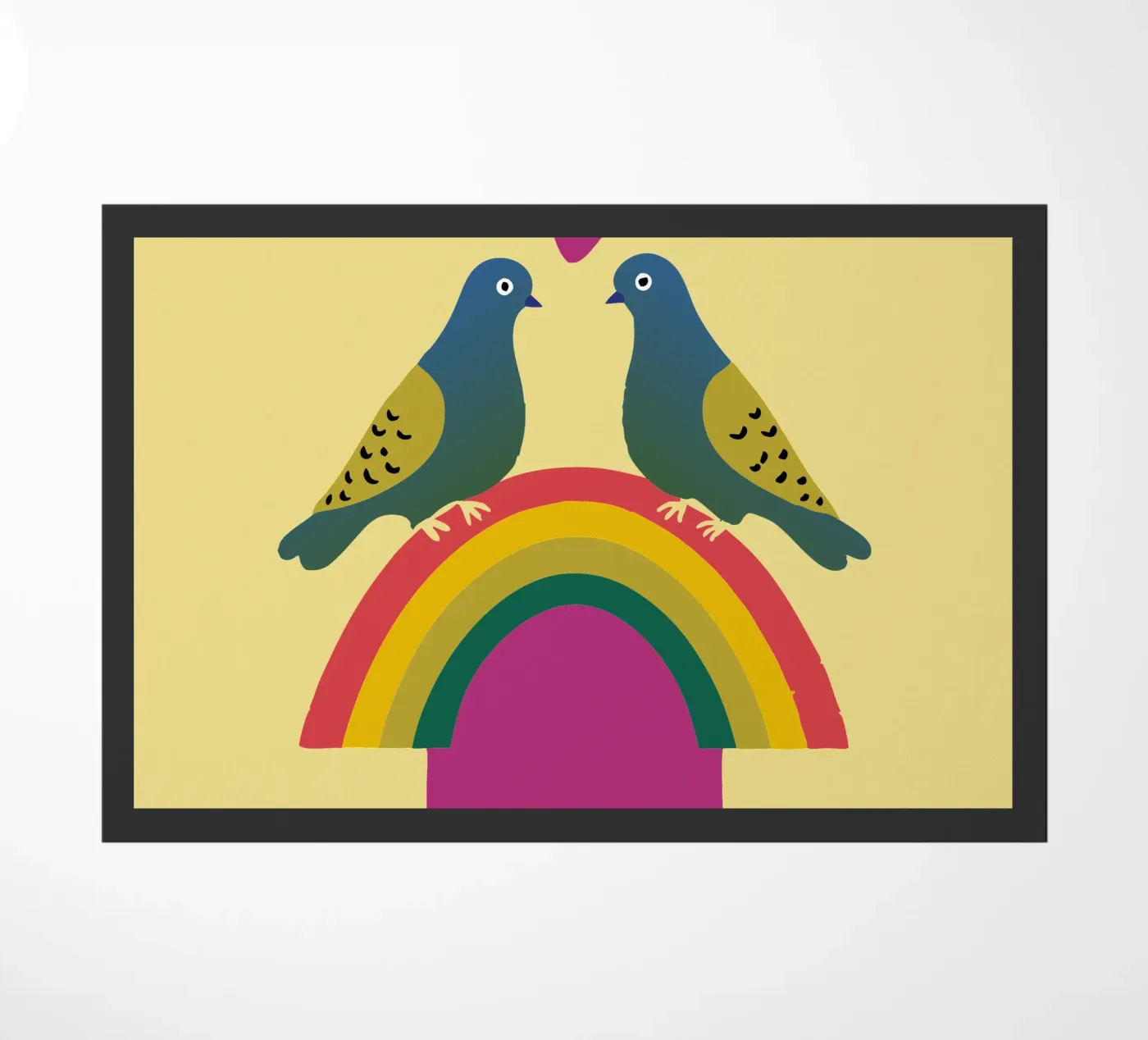 Two Pigeons doormat by TRENDY POSTER SHOP