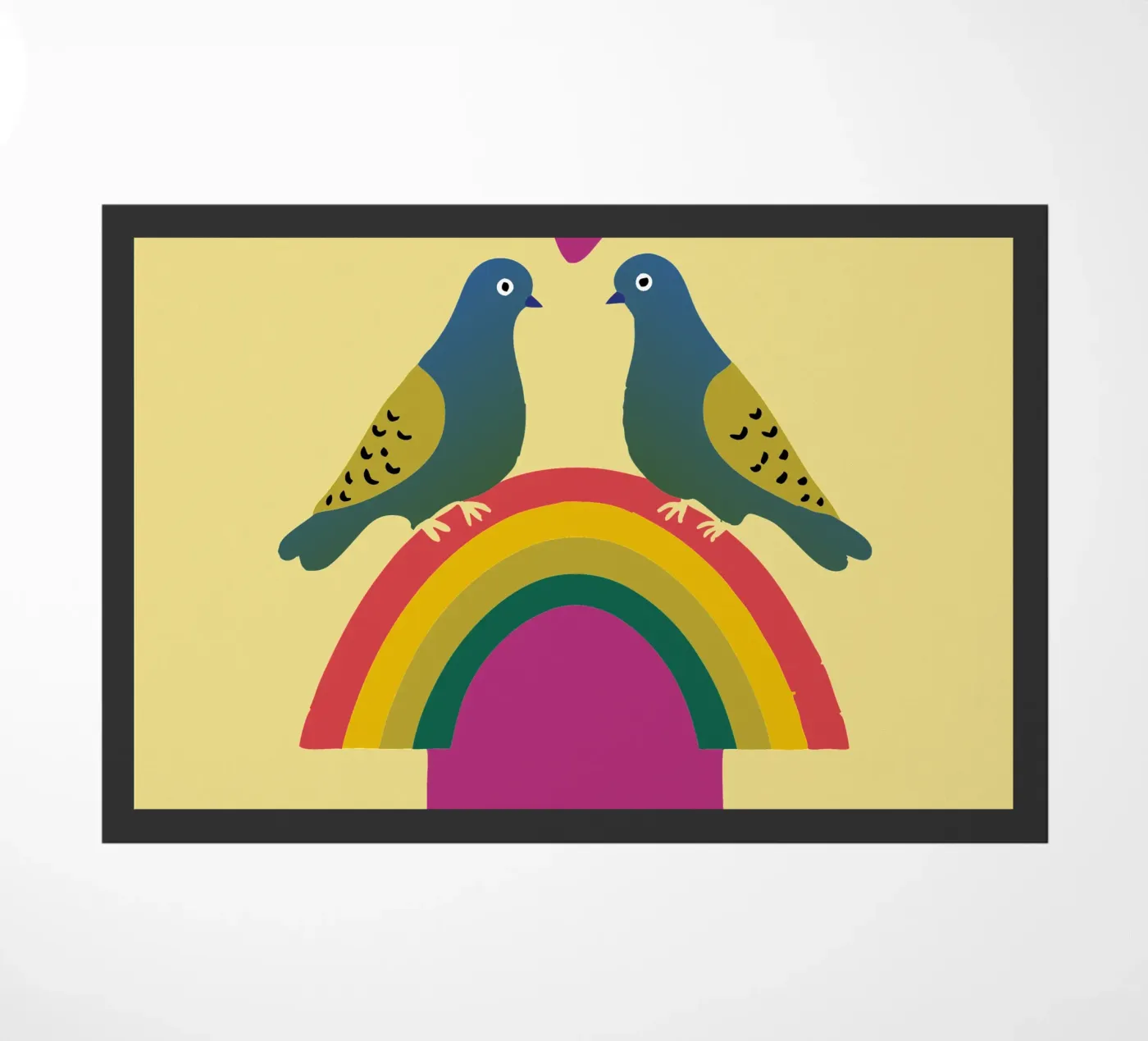 Two Pigeons Fußmatte von TRENDY POSTER SHOP
