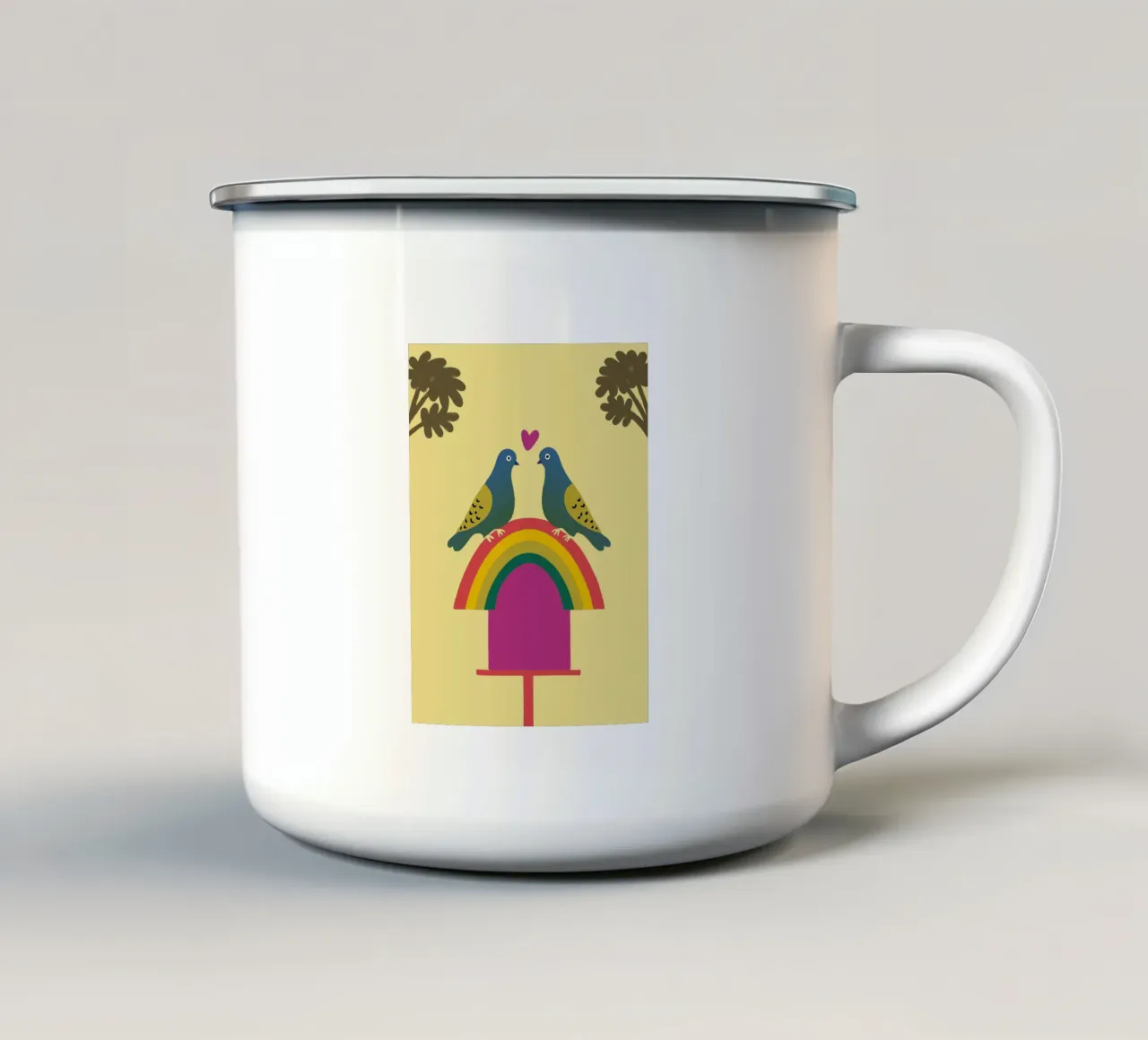 Due piccioni tazza in smalto da TRENDY POSTER SHOP