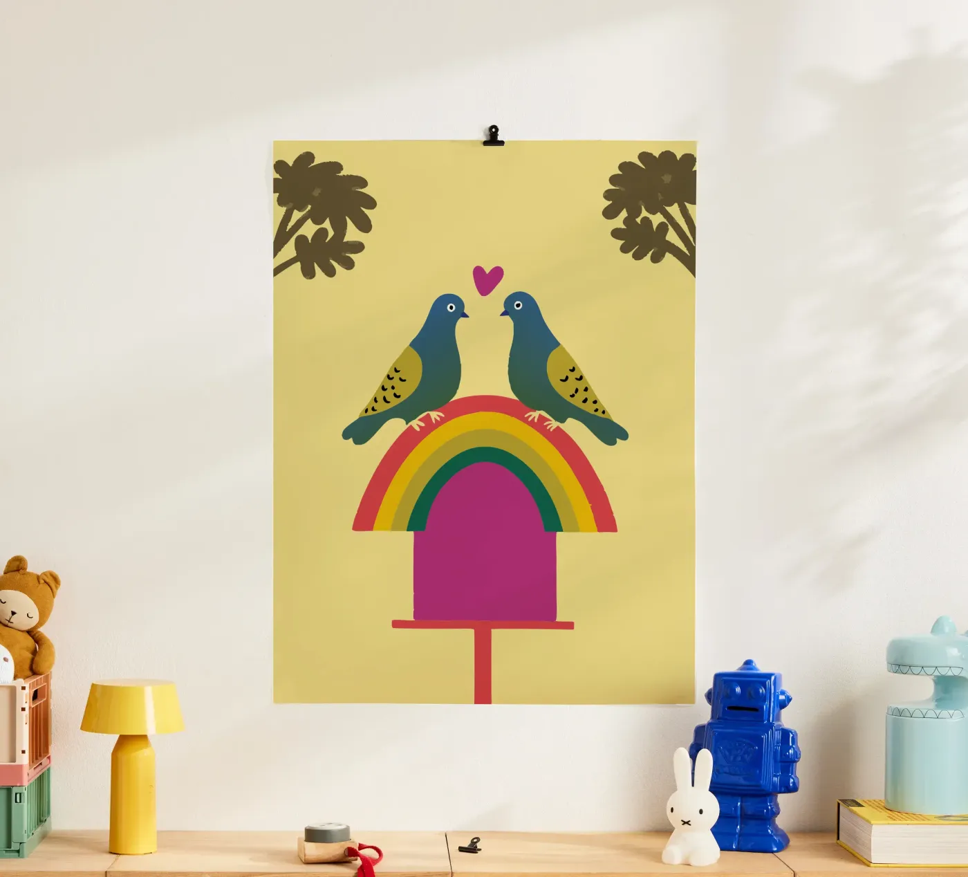 Two Pigeons poster by TRENDY POSTER SHOP