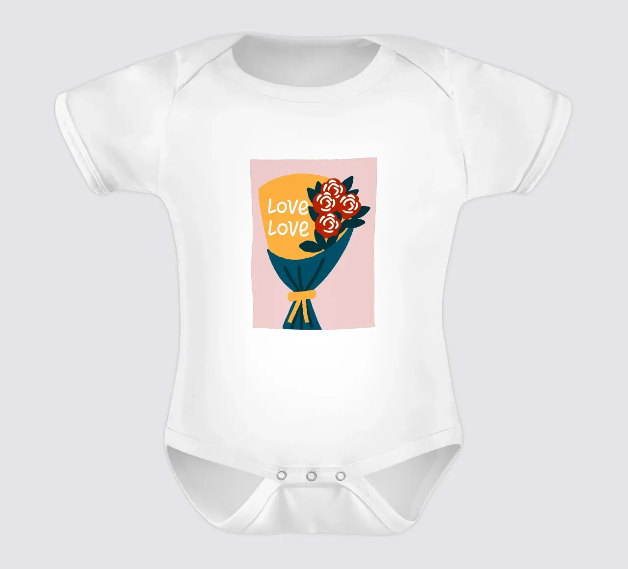 Bouquet di fiori body neonato maniche corte da TRENDY POSTER SHOP
