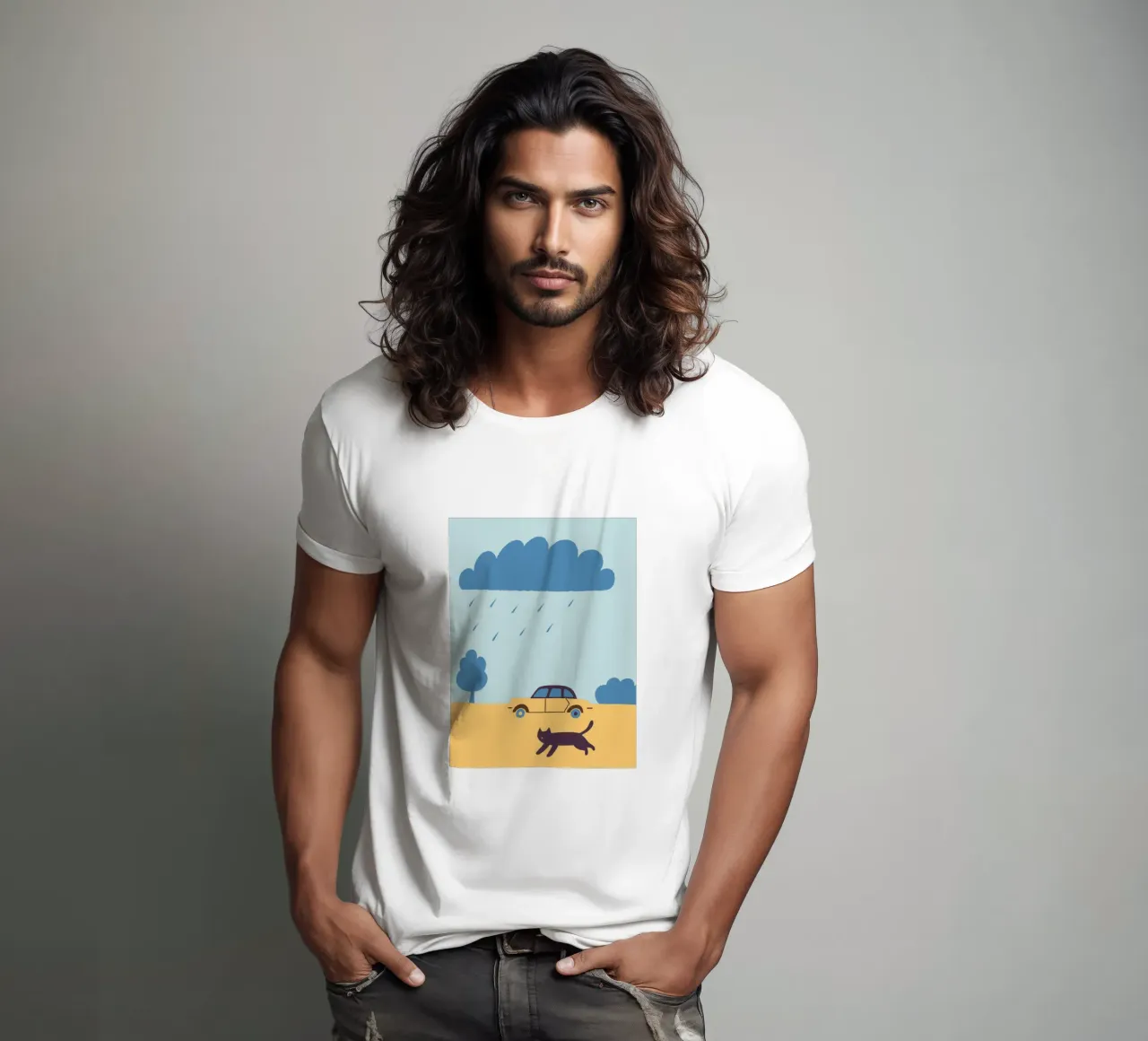 Gatti e automobili t-shirt da TRENDY POSTER SHOP