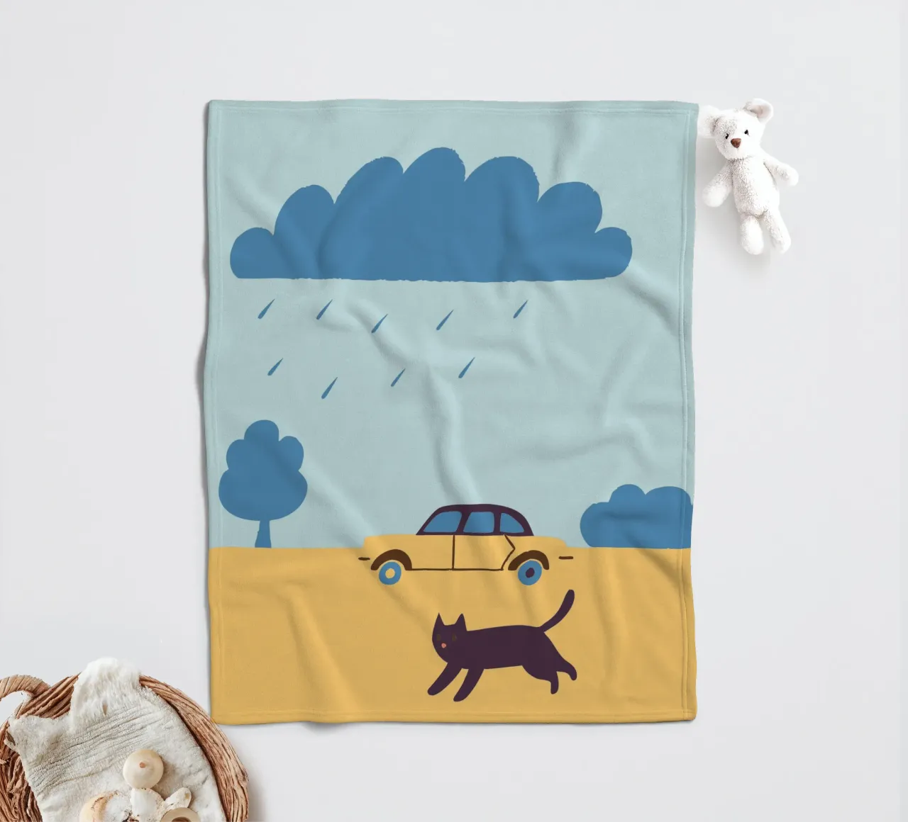 Gatti e automobili coperta in pile da TRENDY POSTER SHOP