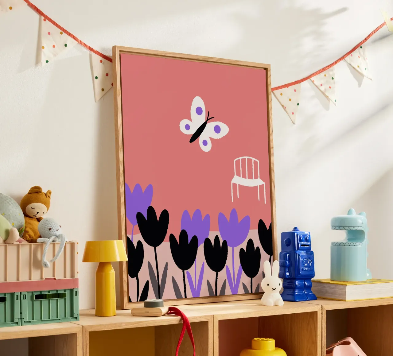 Flowers and Butterflies plexiglass da TRENDY POSTER SHOP