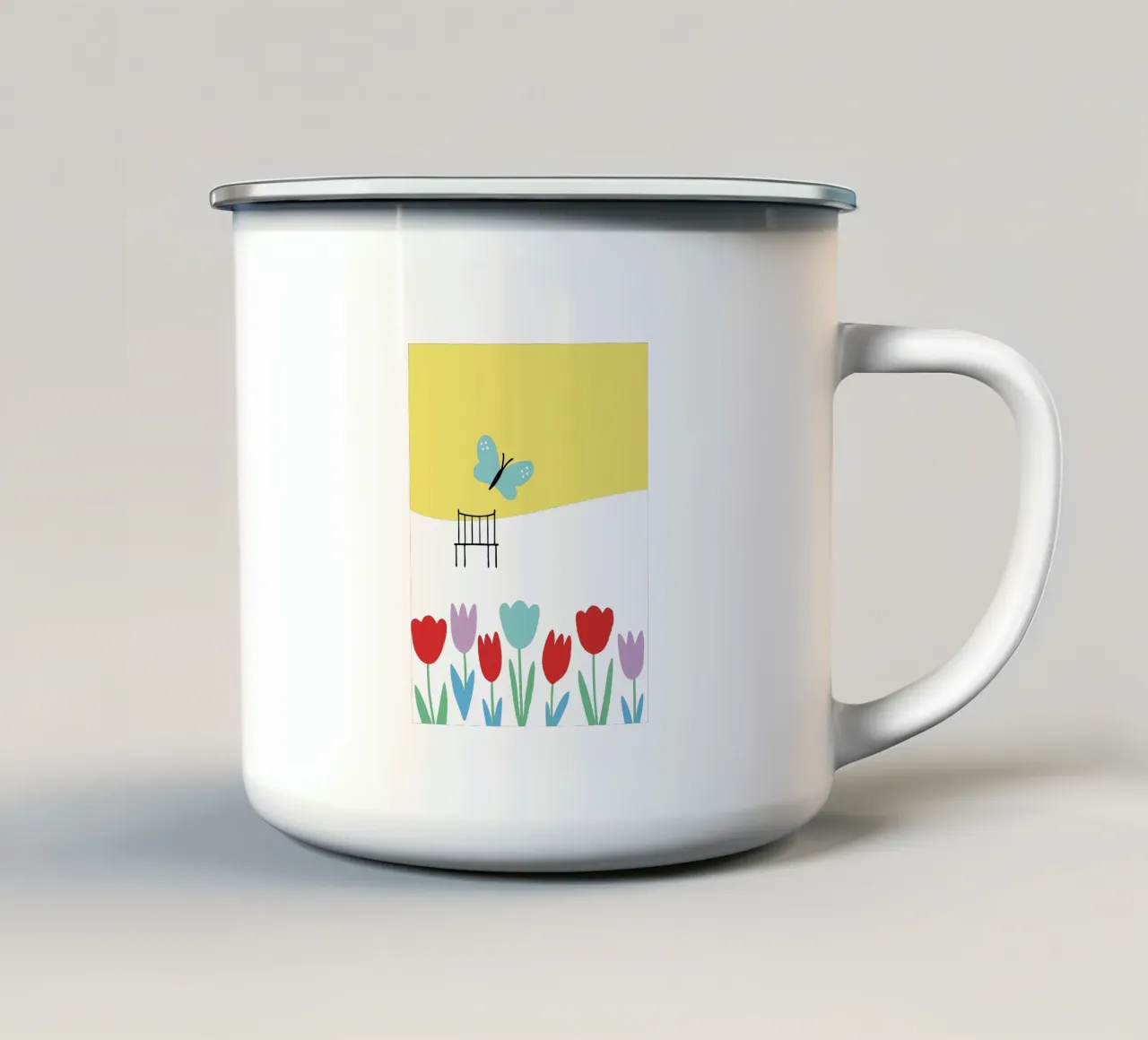 Fiori e farfalle tazza in smalto da TRENDY POSTER SHOP