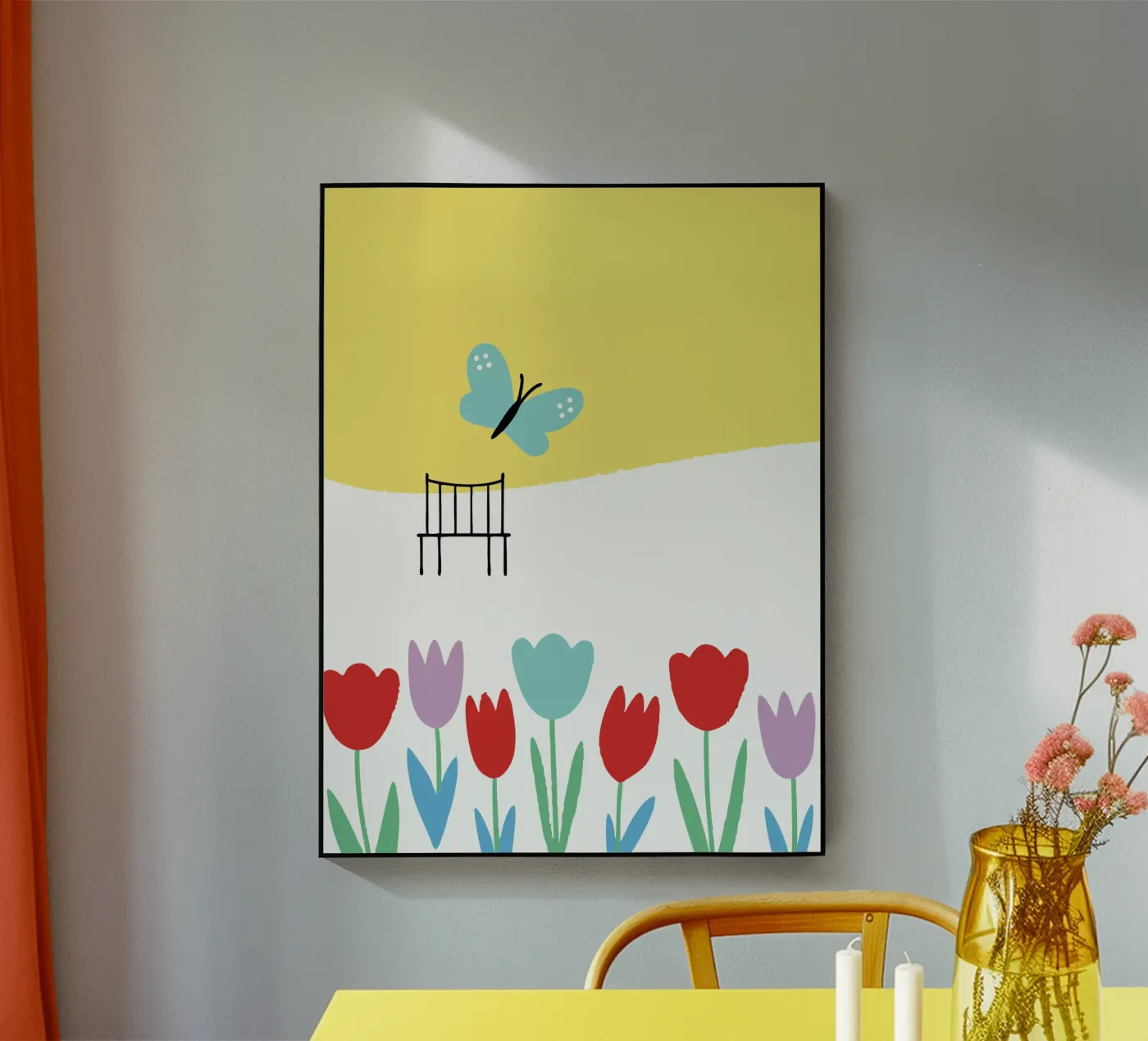 Flowers and Butterflies plexiglas de TRENDY POSTER SHOP