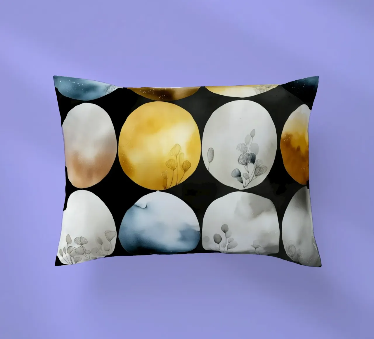 Moons abstraction decorative cushion by Justyna Jaszke JBJart
