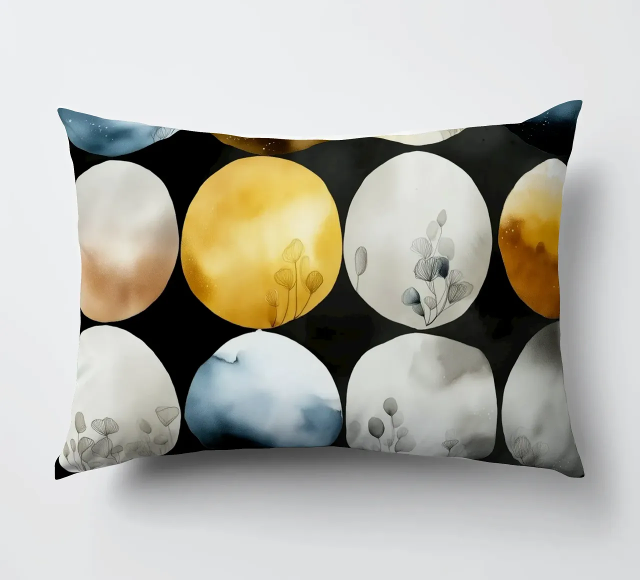 Moons abstraction decorative cushion by Justyna Jaszke JBJart