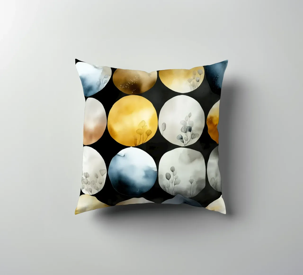 Moons abstraction decorative cushion by Justyna Jaszke JBJart