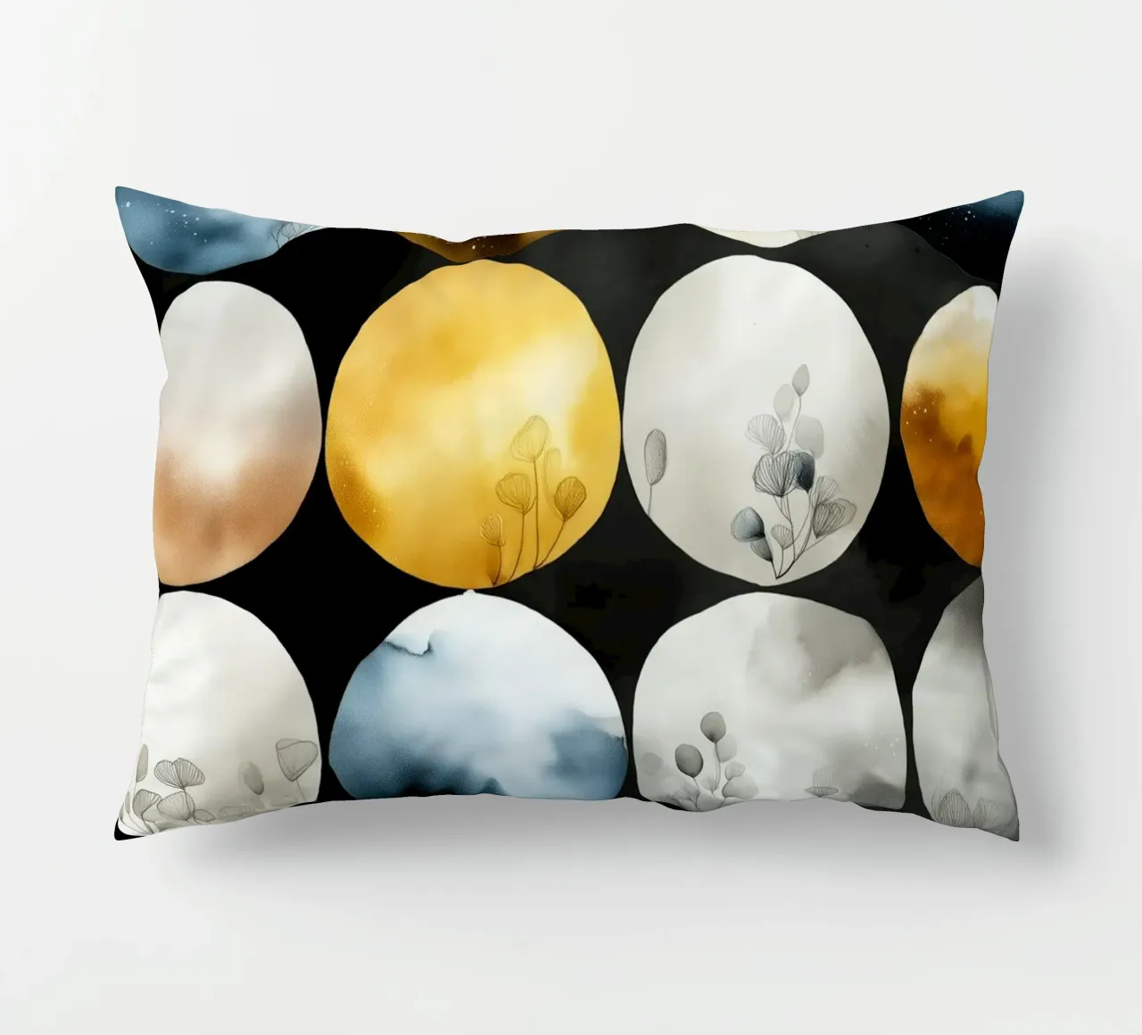 Moons abstraction decorative cushion by Justyna Jaszke JBJart