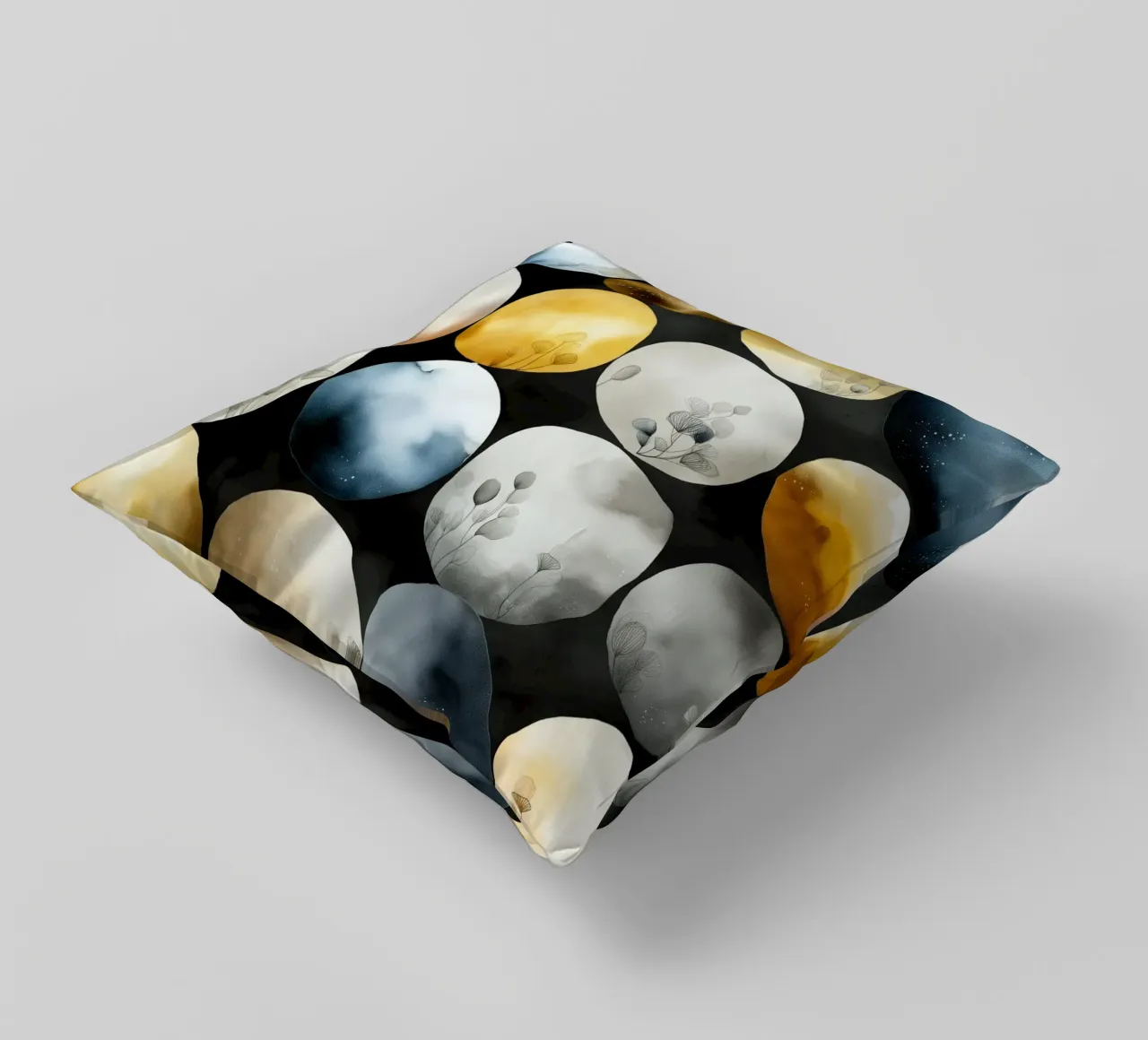 Moons abstraction decorative cushion by Justyna Jaszke JBJart