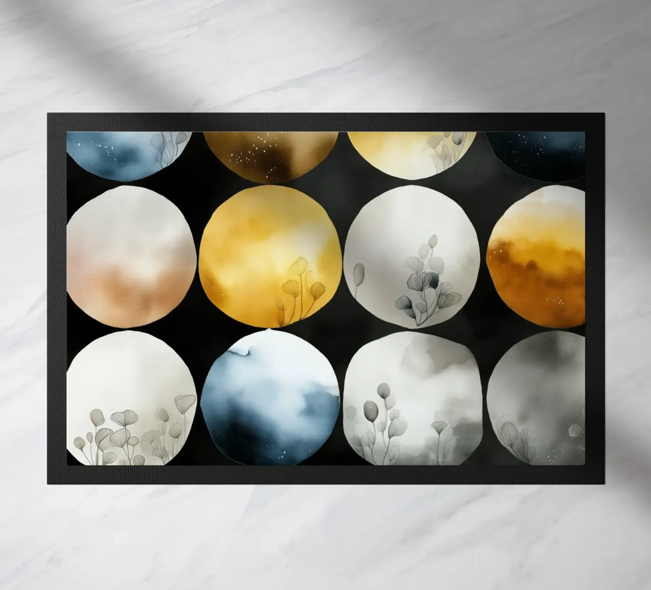 Moons abstraction doormat by Justyna Jaszke JBJart