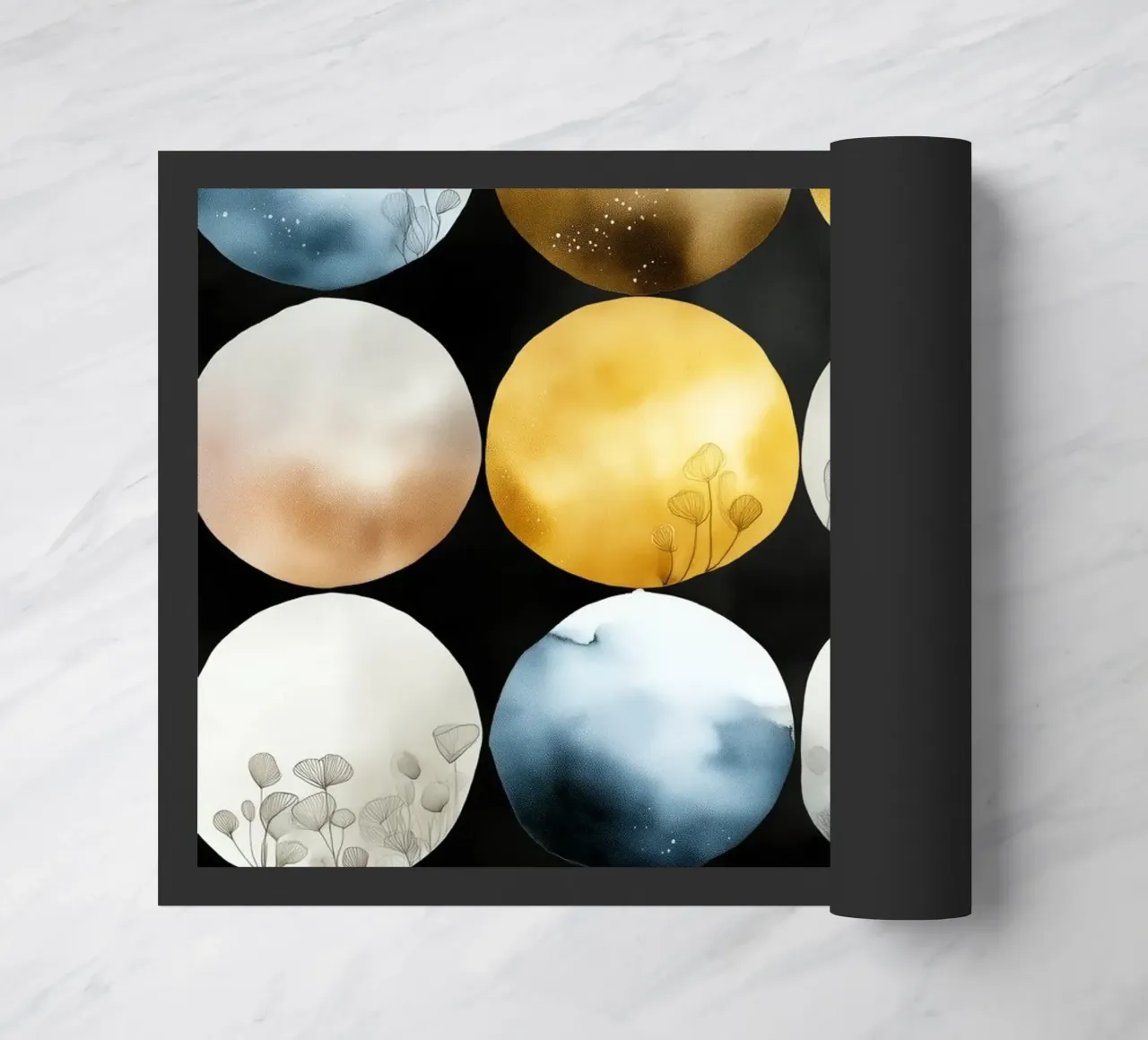 Moons abstraction doormat by Justyna Jaszke JBJart