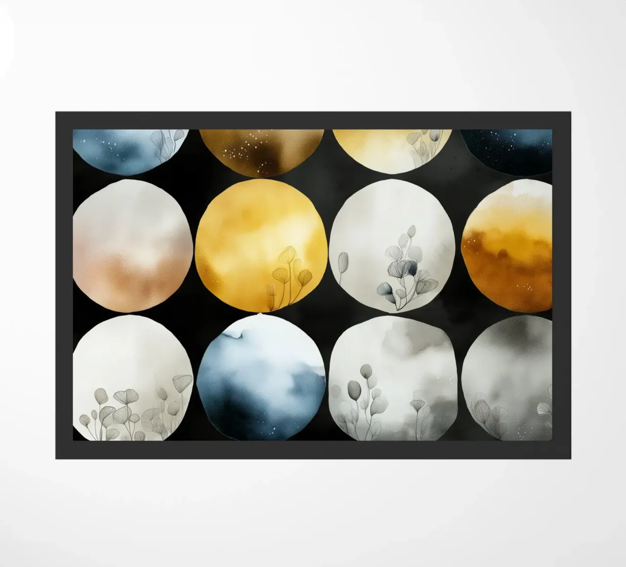 Moons abstraction doormat by Justyna Jaszke JBJart