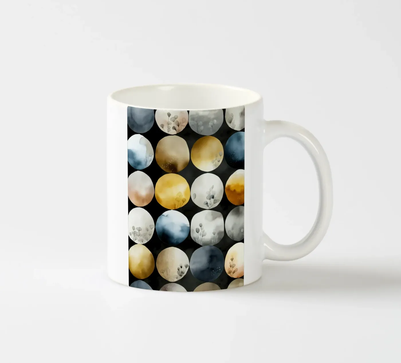 Moons abstraction ceramic mug by Justyna Jaszke JBJart