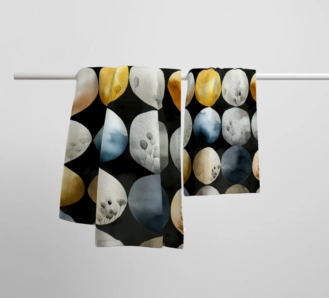 Moons abstraction towel by Justyna Jaszke JBJart