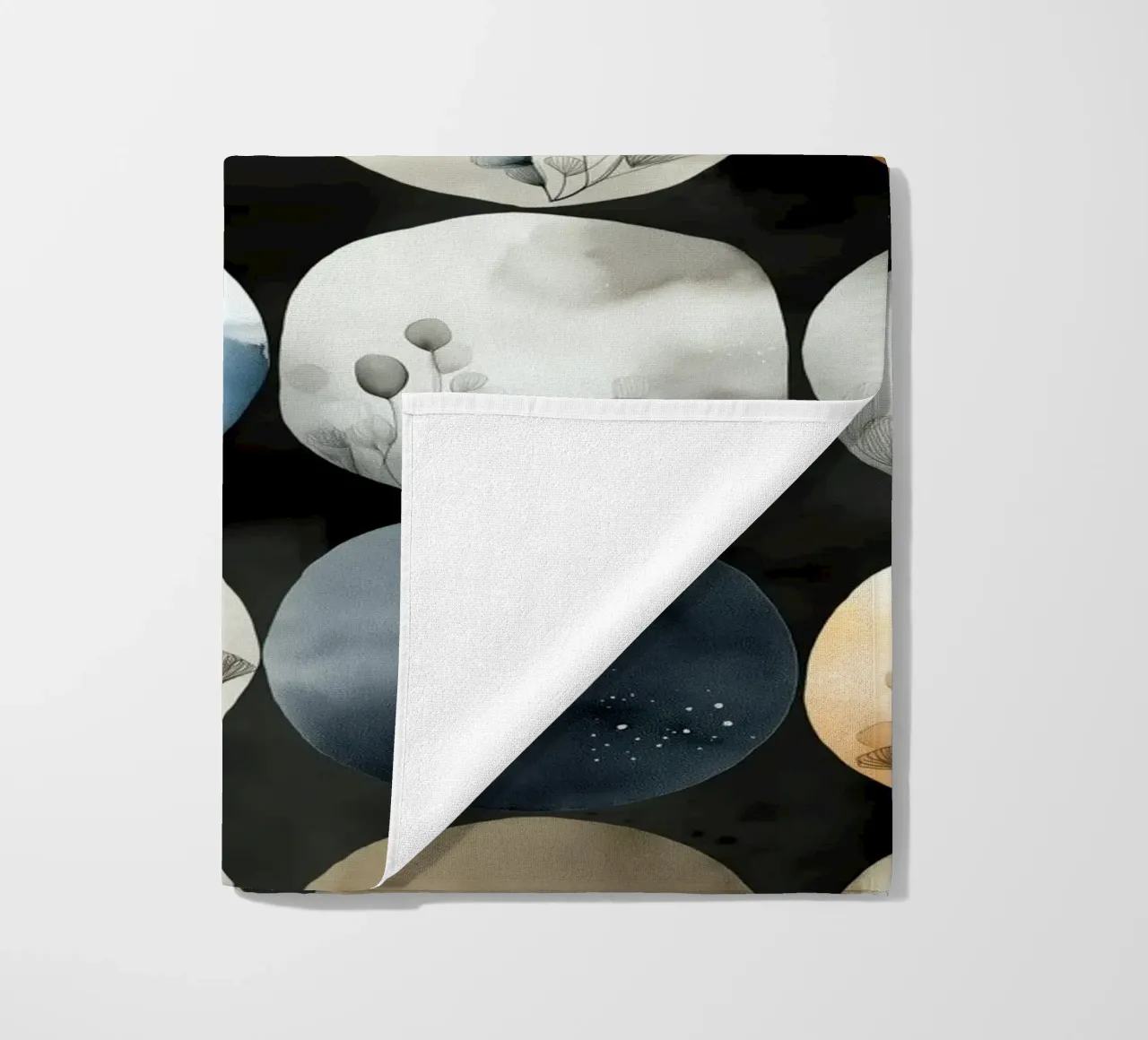 Moons abstraction beach towel by Justyna Jaszke JBJart