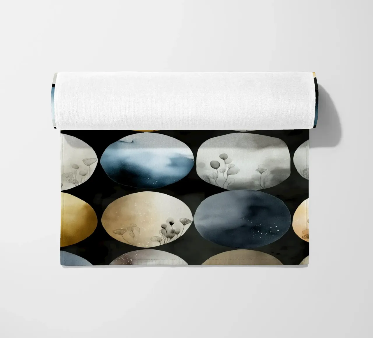 Moons abstraction beach towel by Justyna Jaszke JBJart
