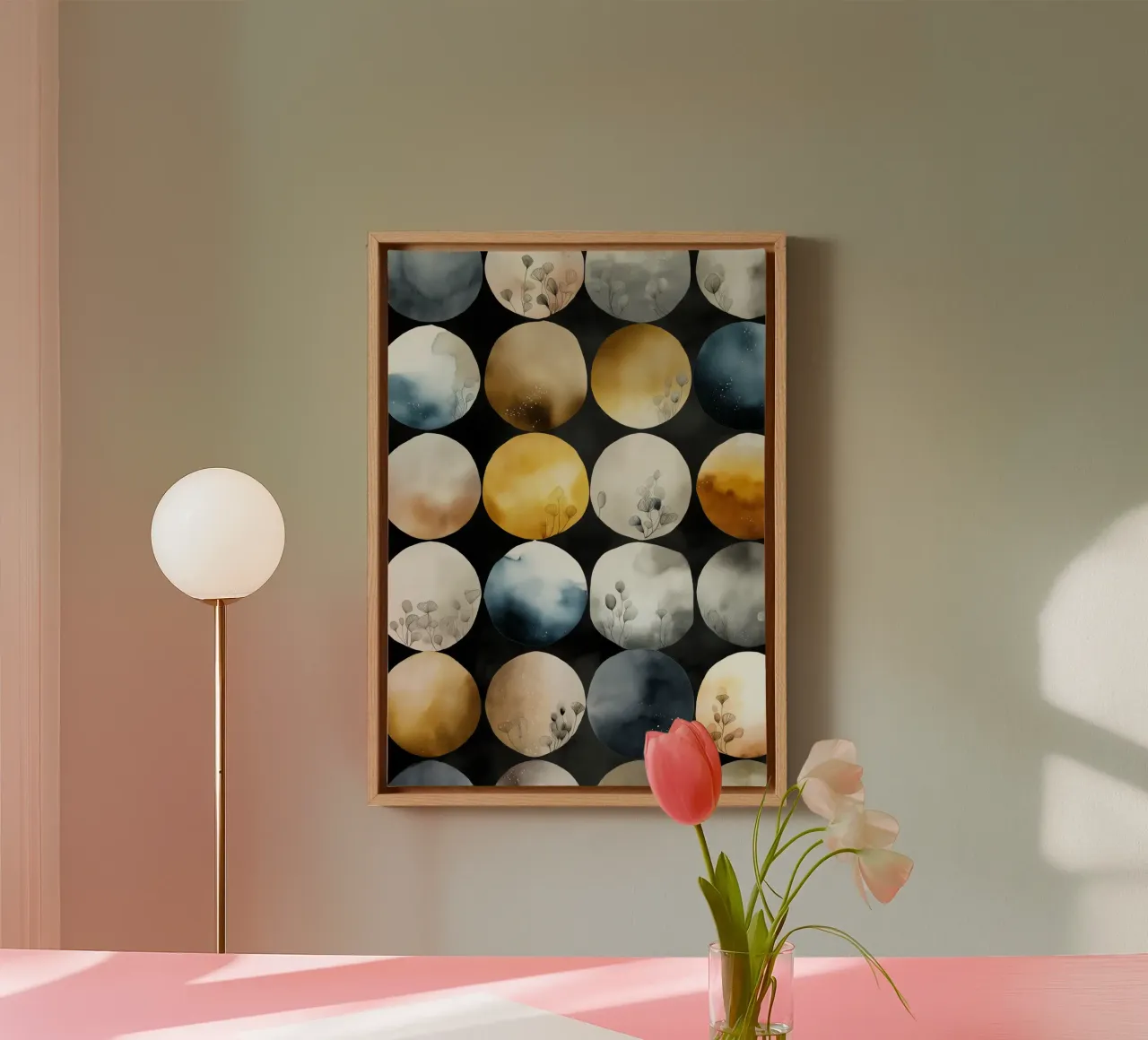 Moons abstraction canvas by Justyna Jaszke JBJart