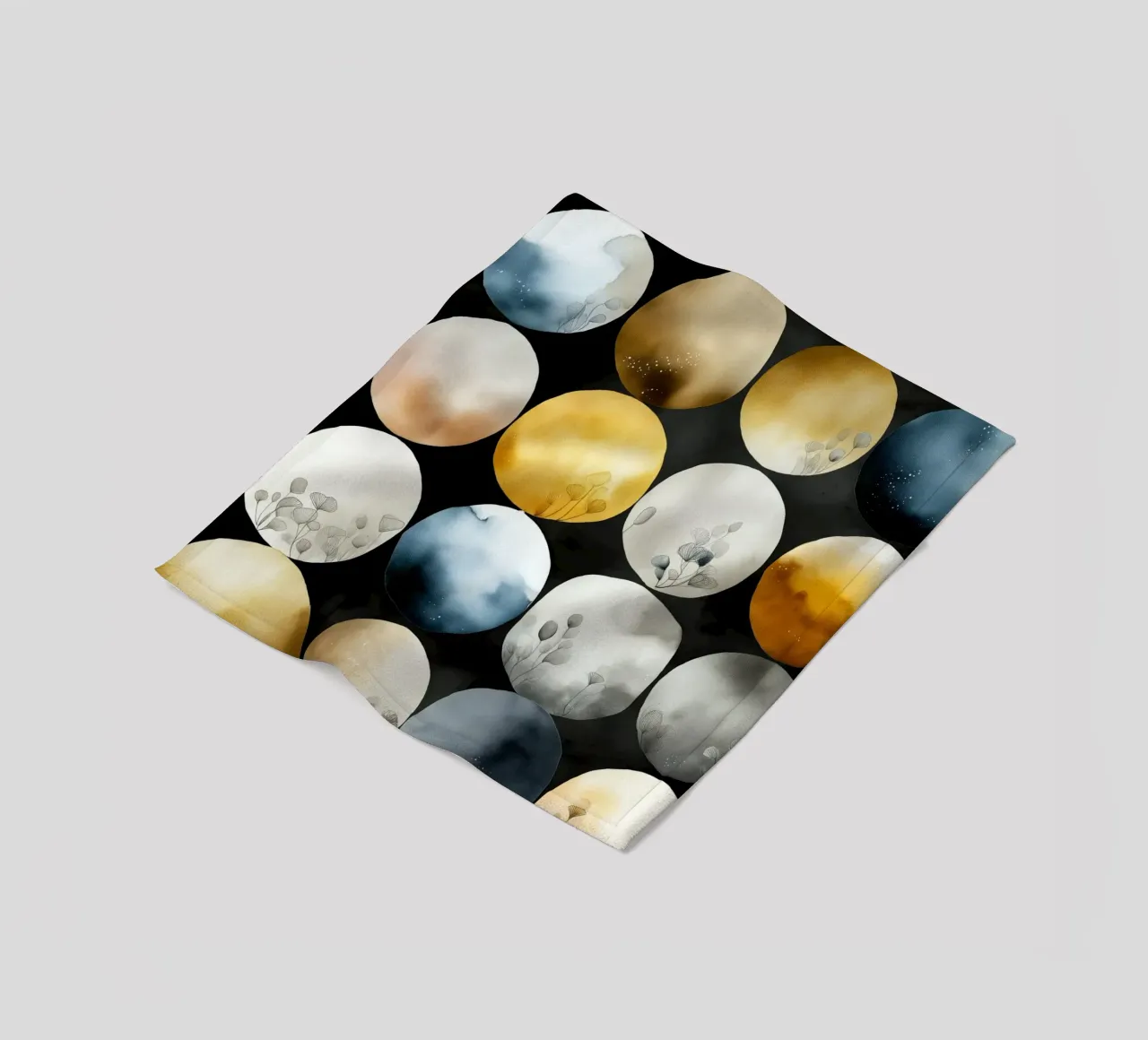 Moons abstraction fleece blanket by Justyna Jaszke JBJart