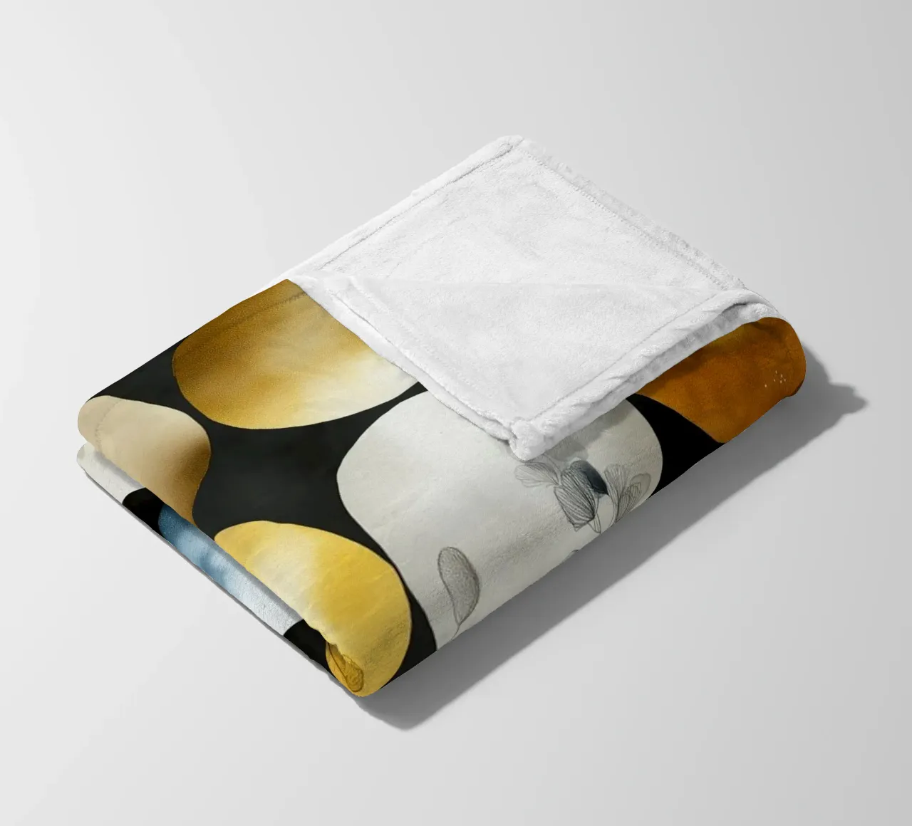 Moons abstraction fleece blanket by Justyna Jaszke JBJart