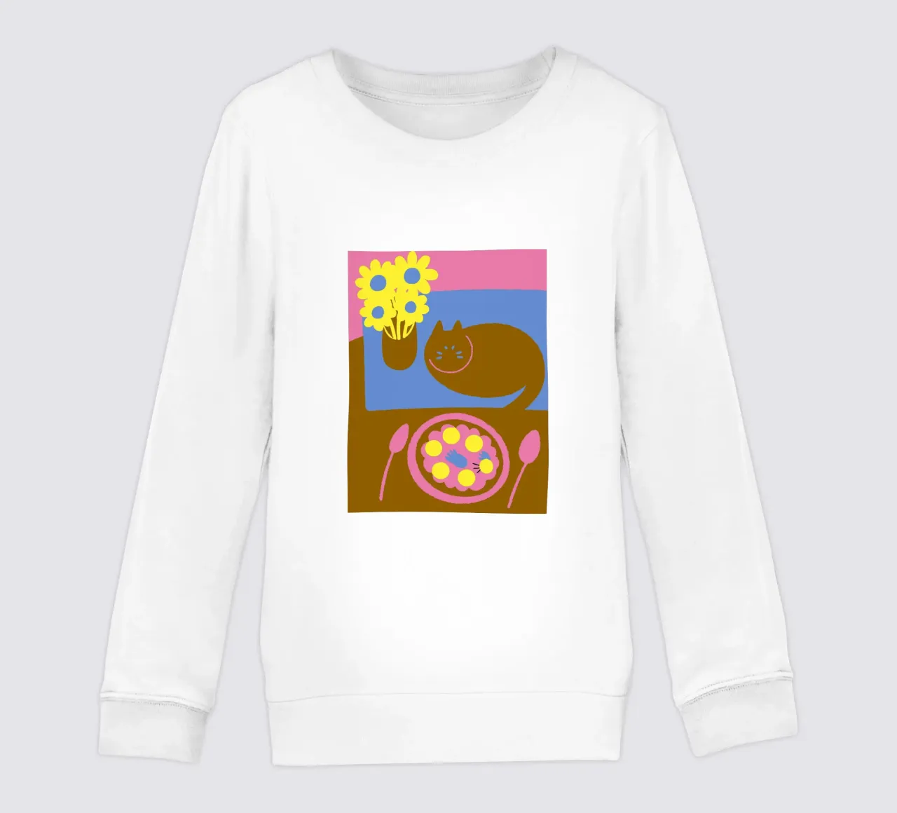 Fiori e cibo per gatti felpa bambino da TRENDY POSTER SHOP