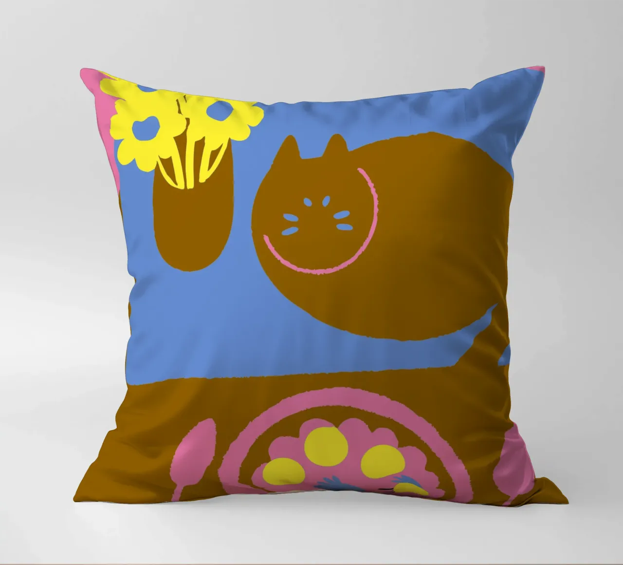 Fiori e cibo per gatti cuscino da TRENDY POSTER SHOP